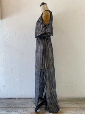 metallic mesh dress