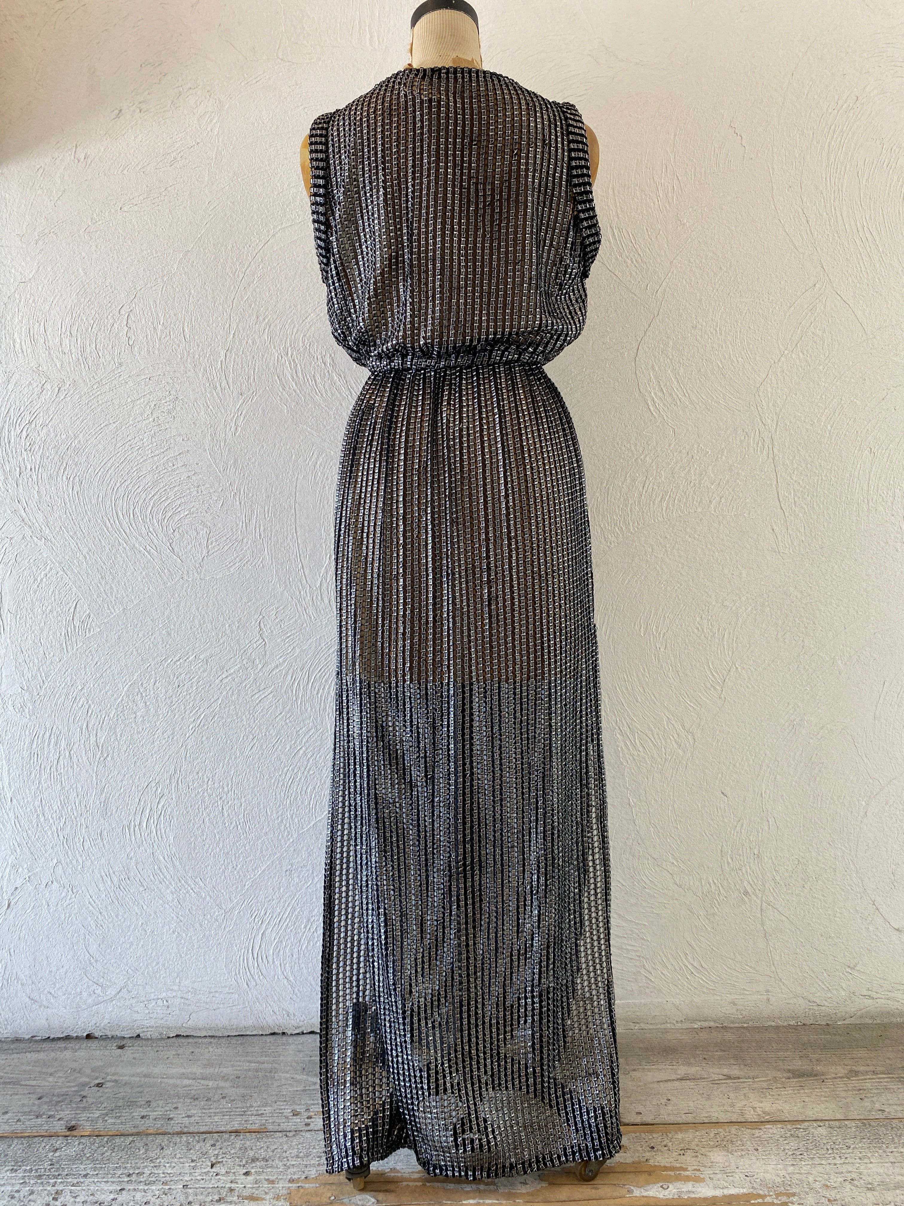 metallic mesh dress
