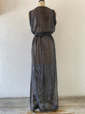 metallic mesh dress