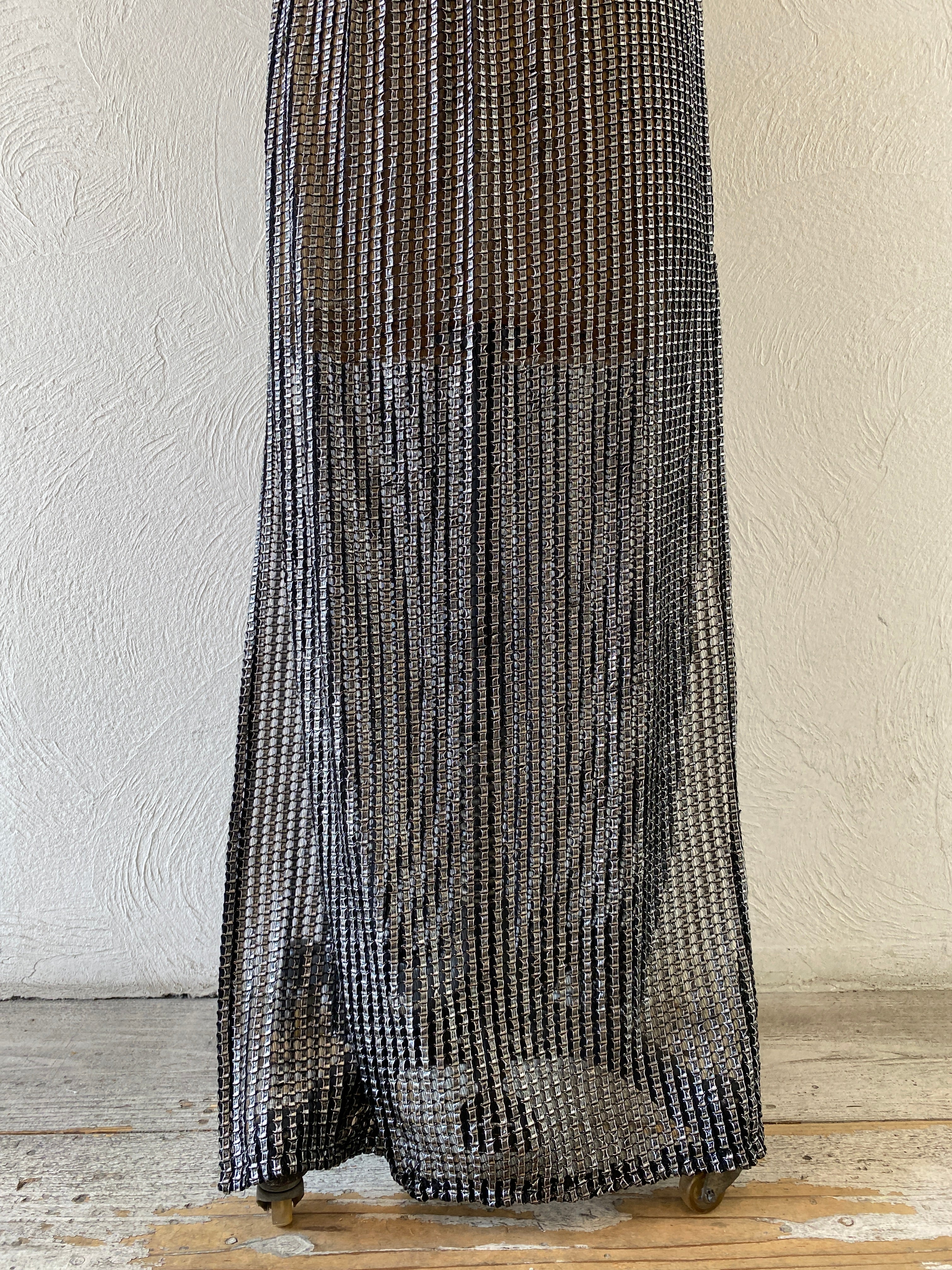 metallic mesh dress