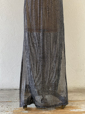 metallic mesh dress