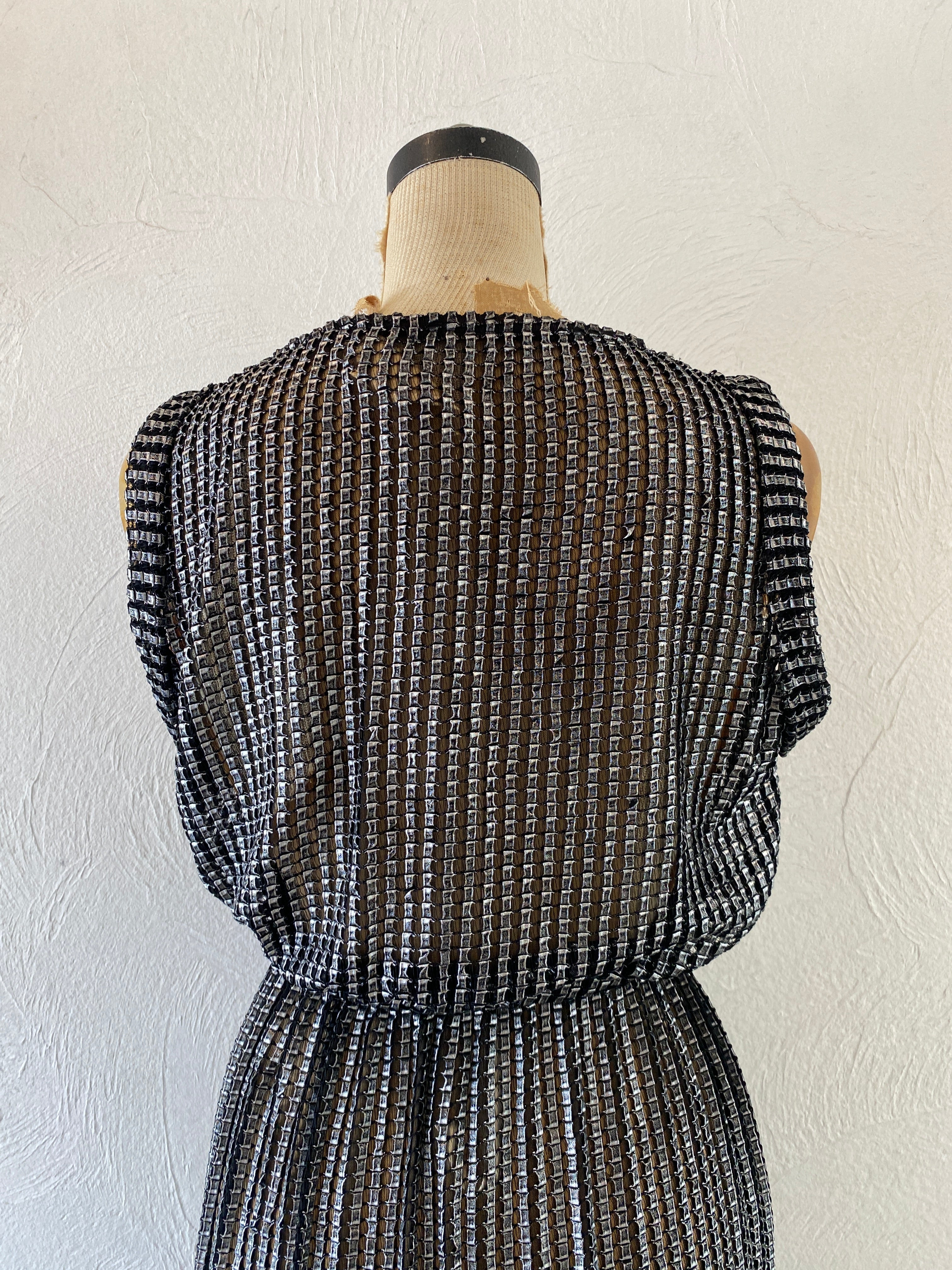 metallic mesh dress