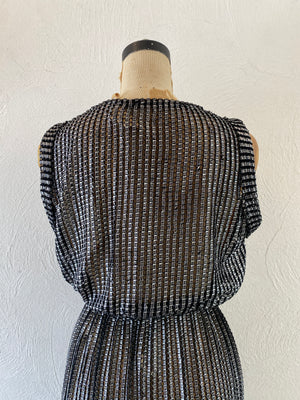 metallic mesh dress