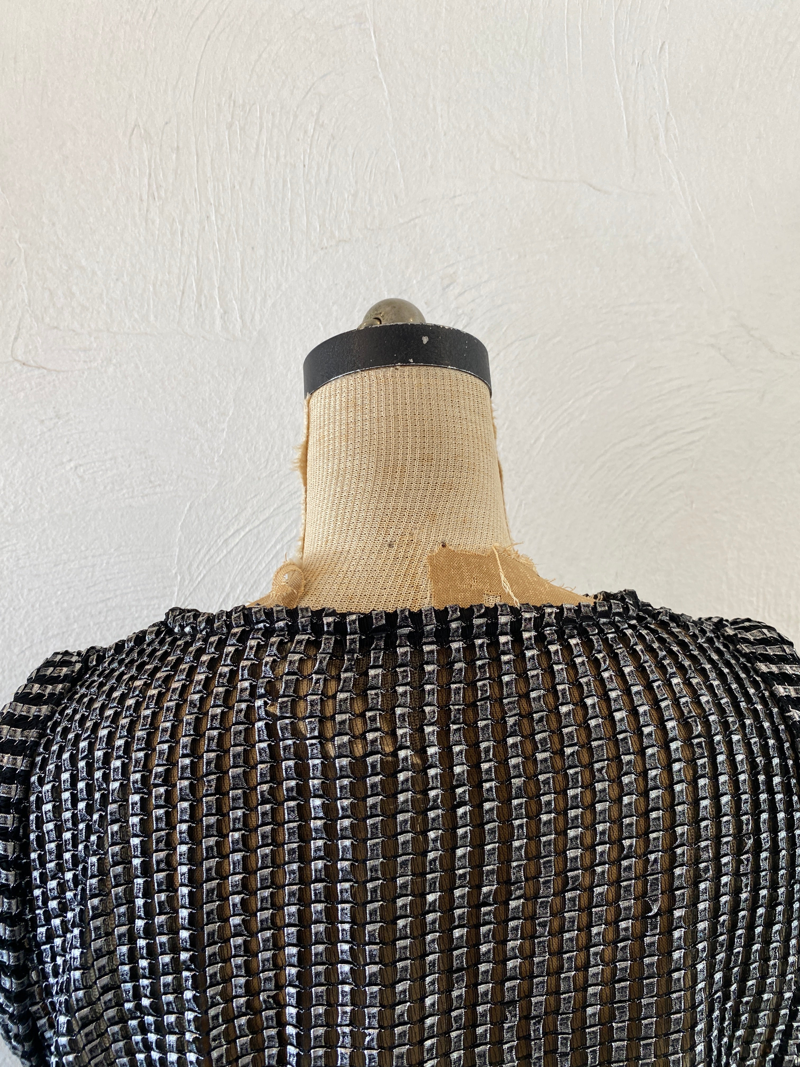 metallic mesh dress