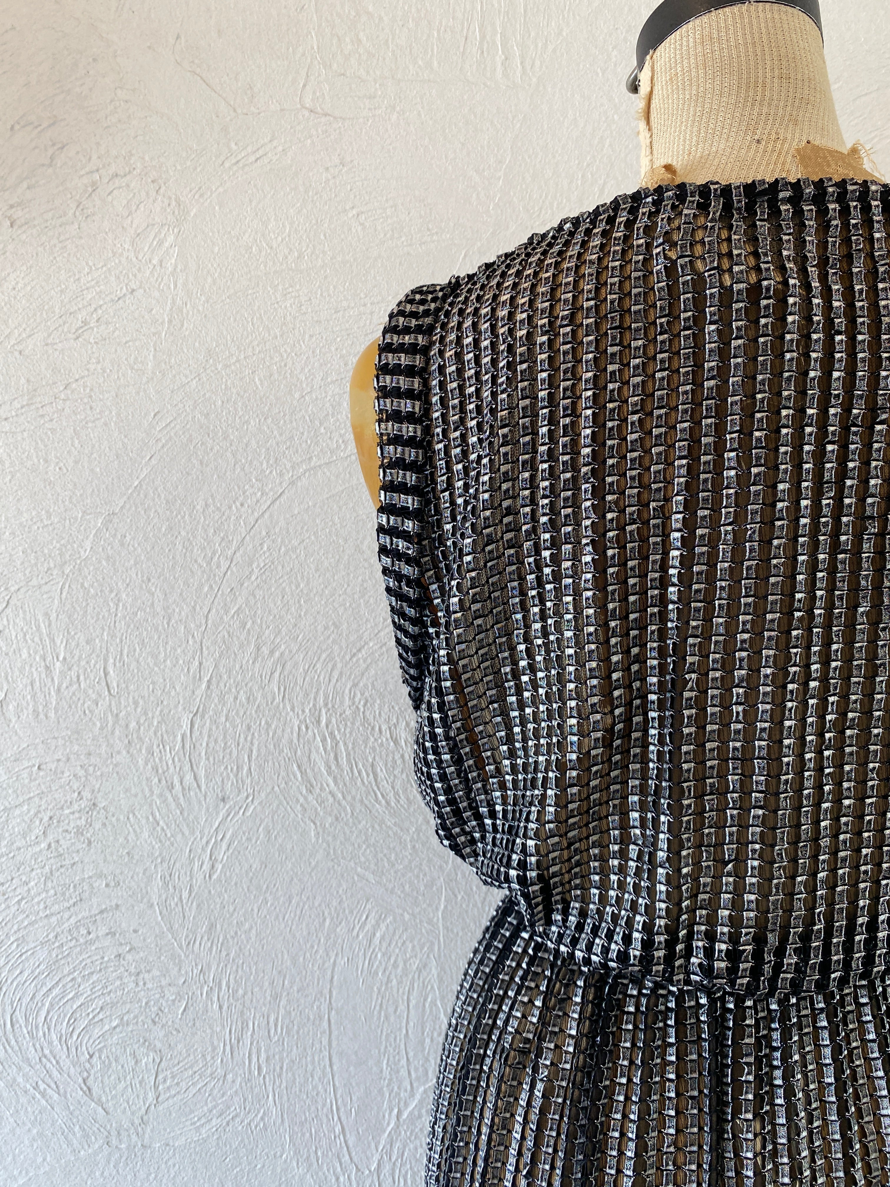metallic mesh dress