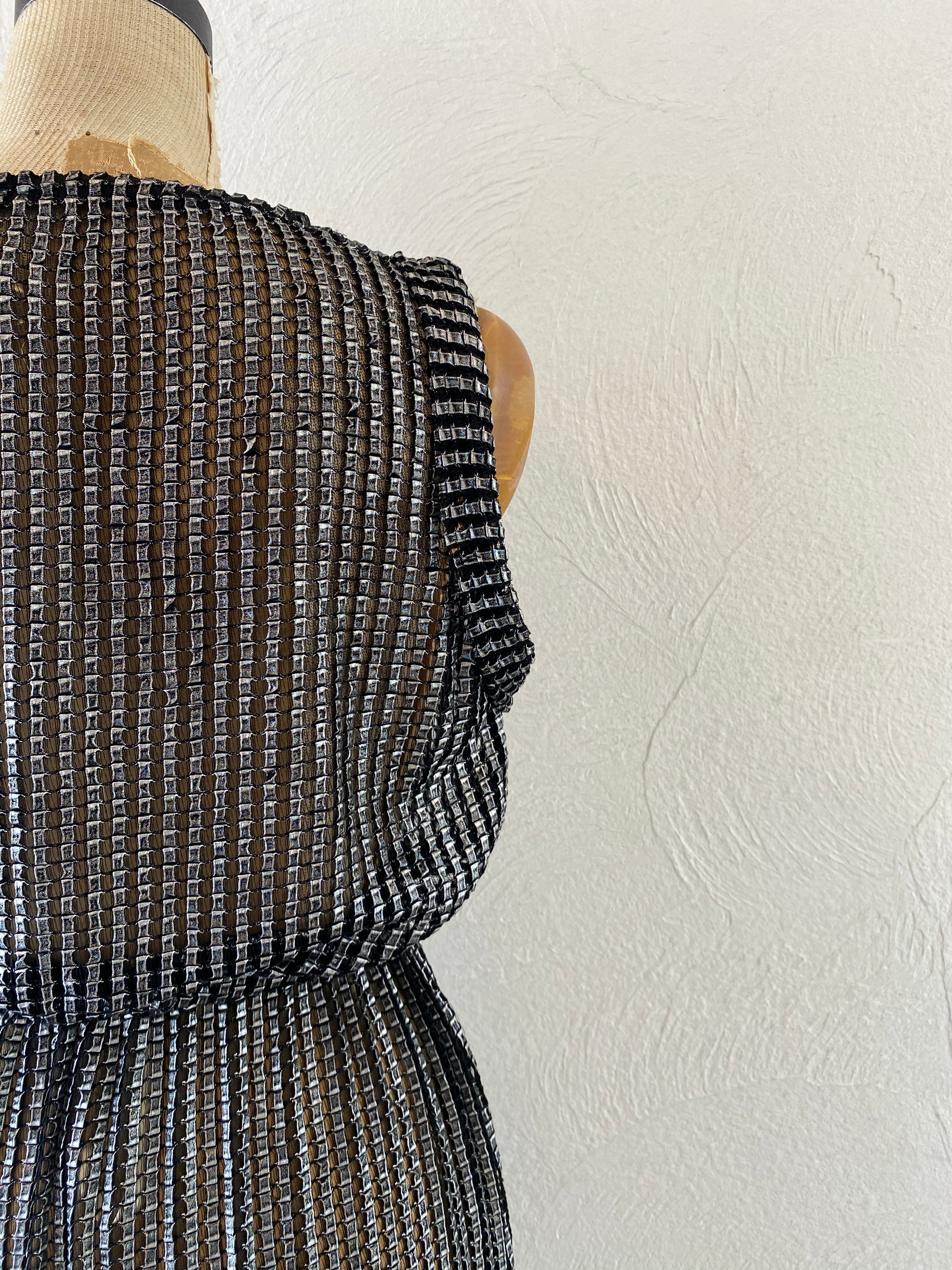 metallic mesh dress