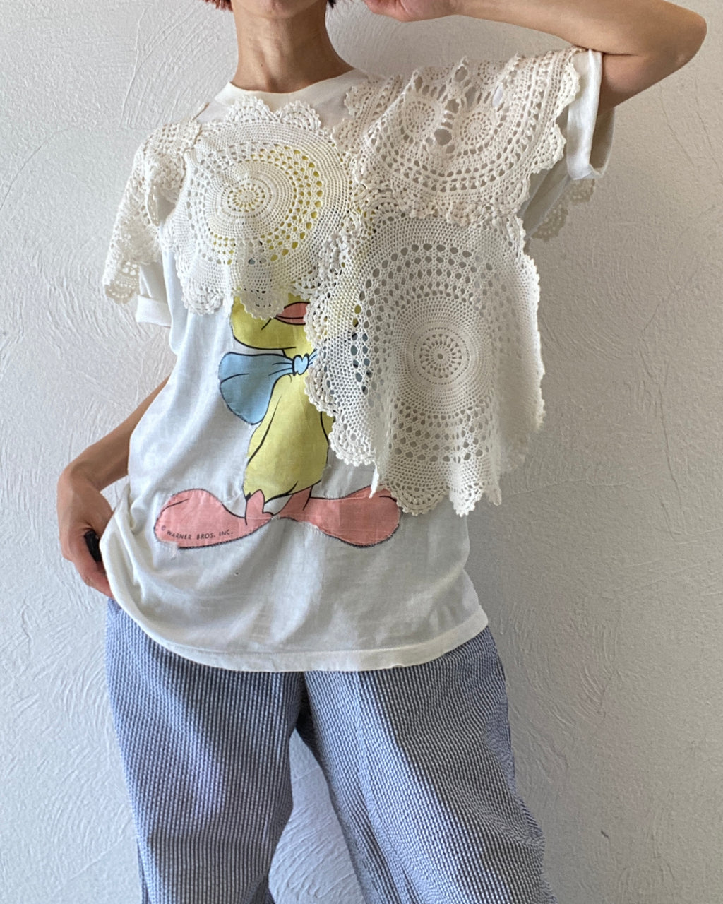 vintage cotton motif cape