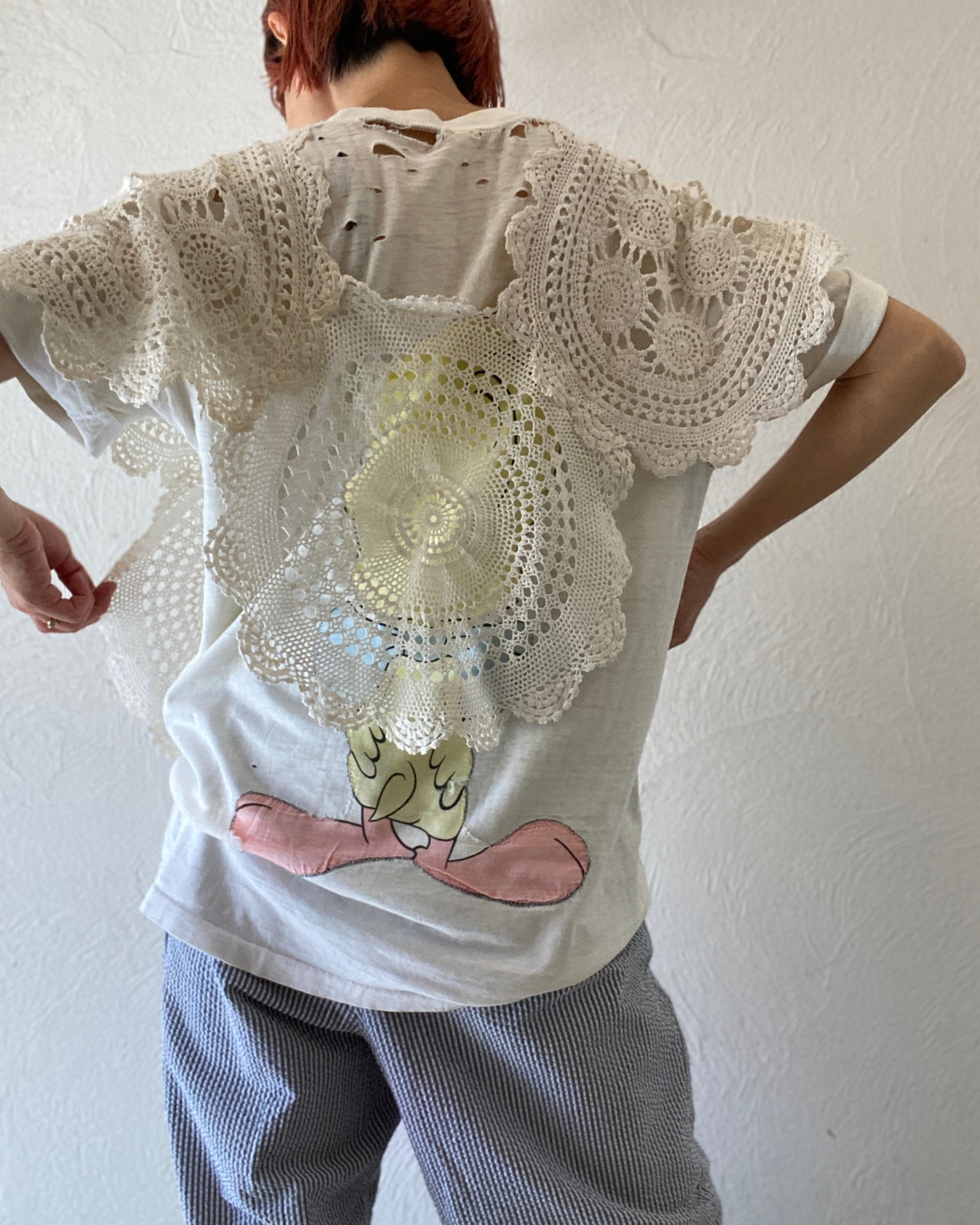 vintage cotton motif cape