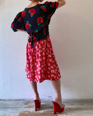 flower&dot blouse