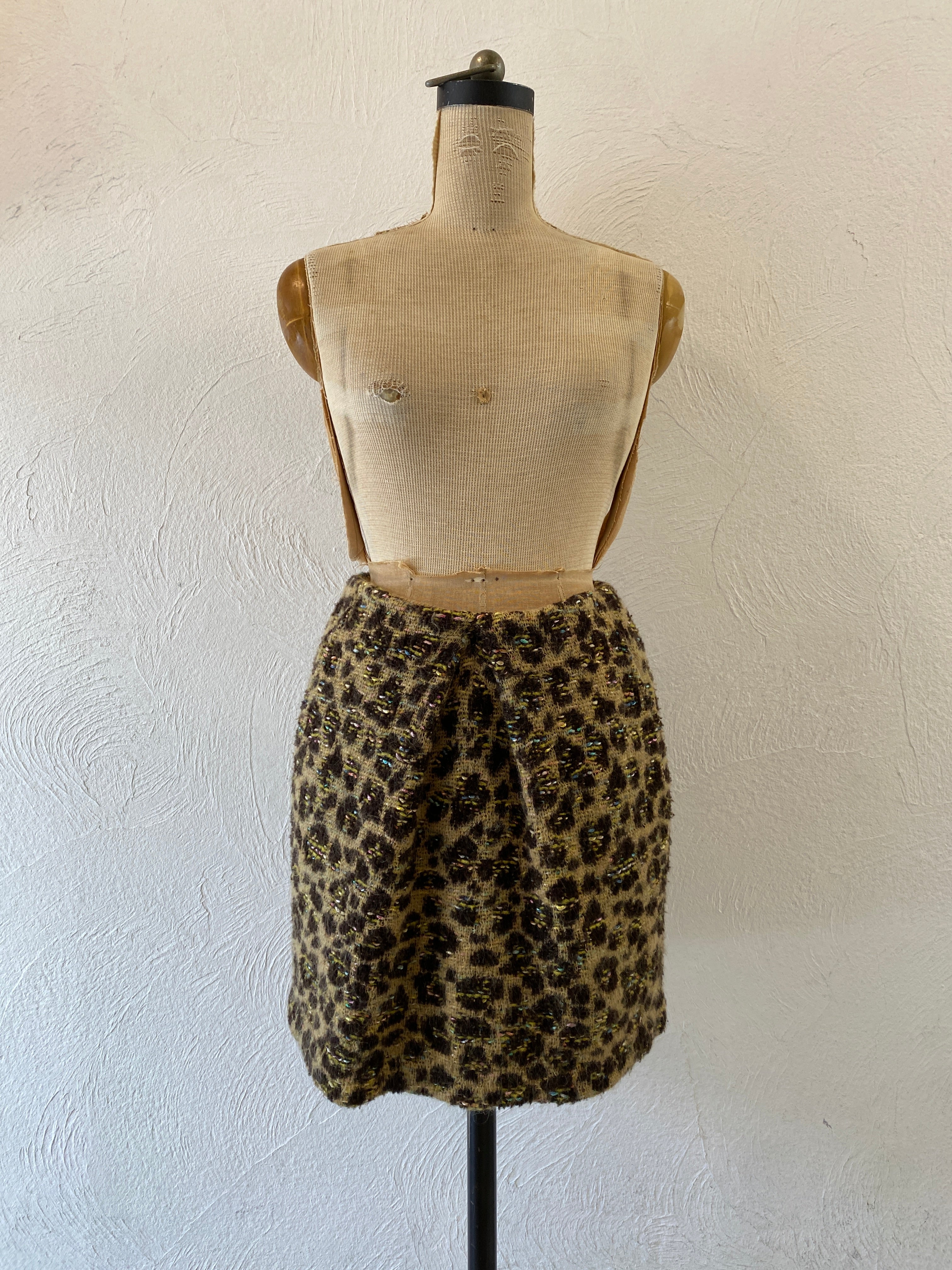 leopard knit skirt