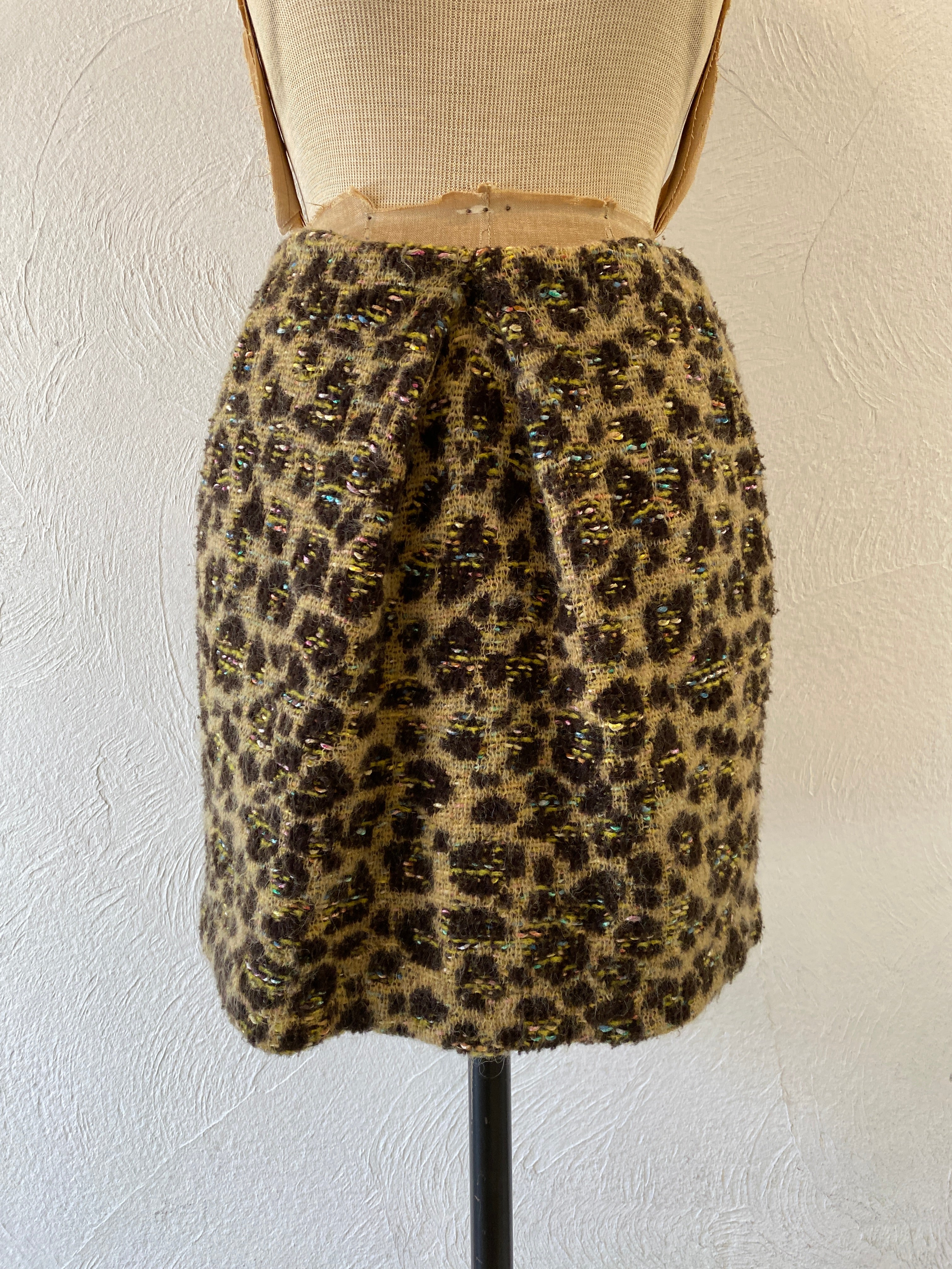 leopard knit skirt