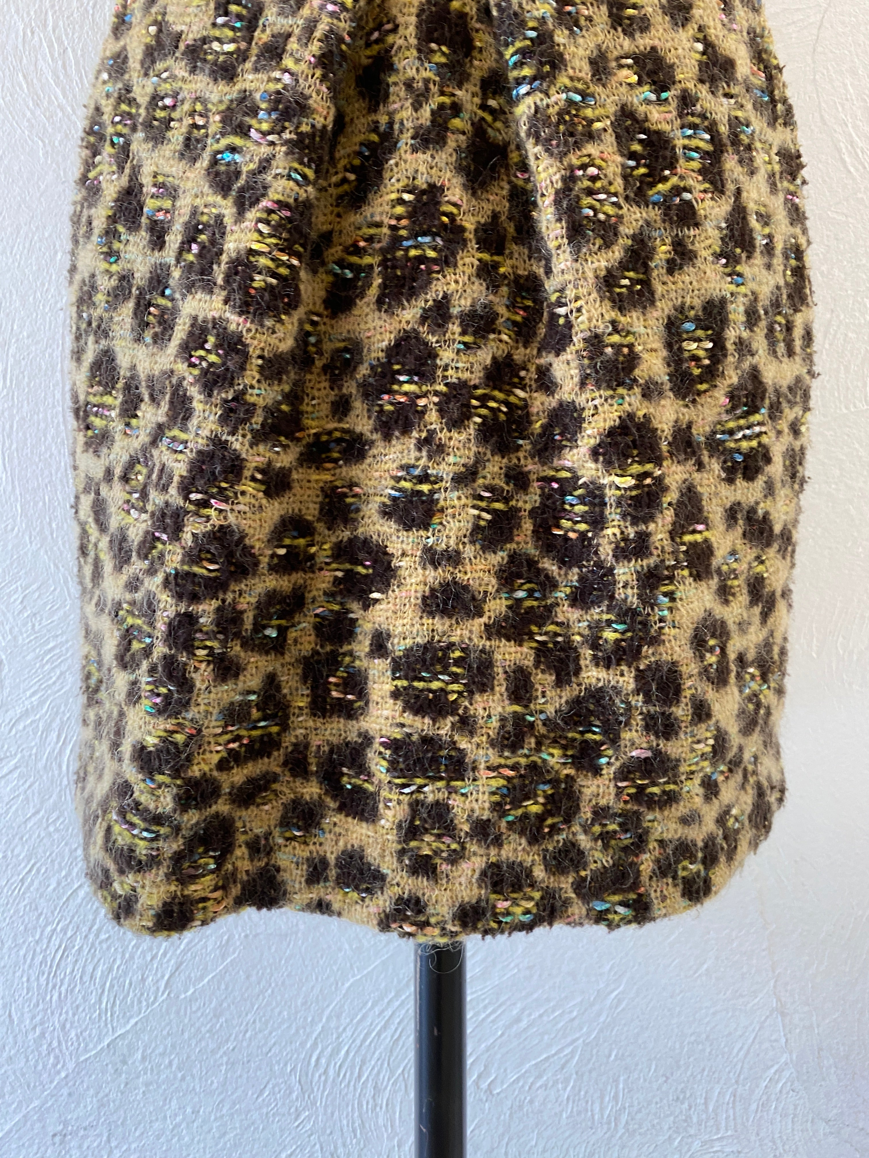 leopard knit skirt