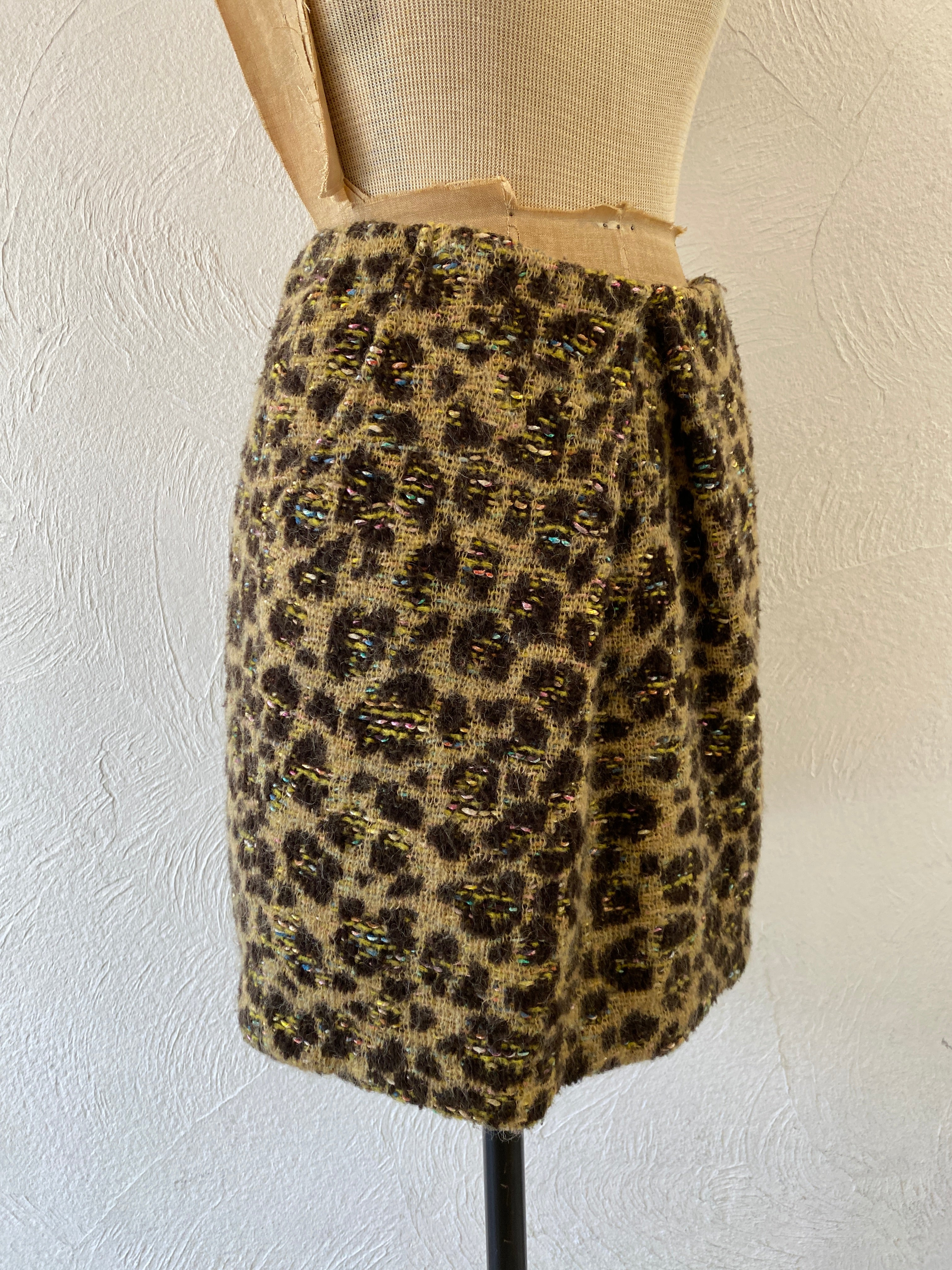 leopard knit skirt