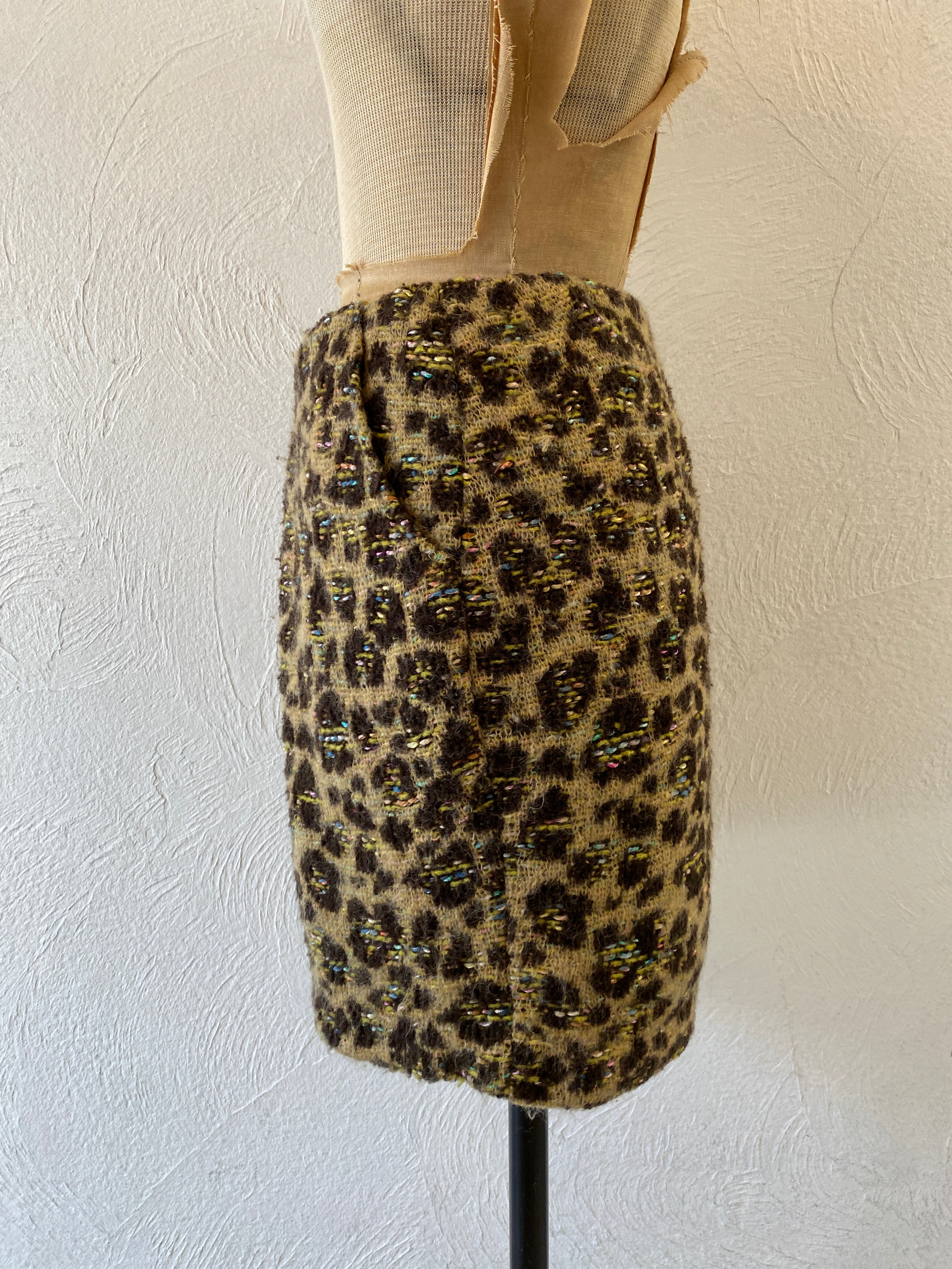 leopard knit skirt