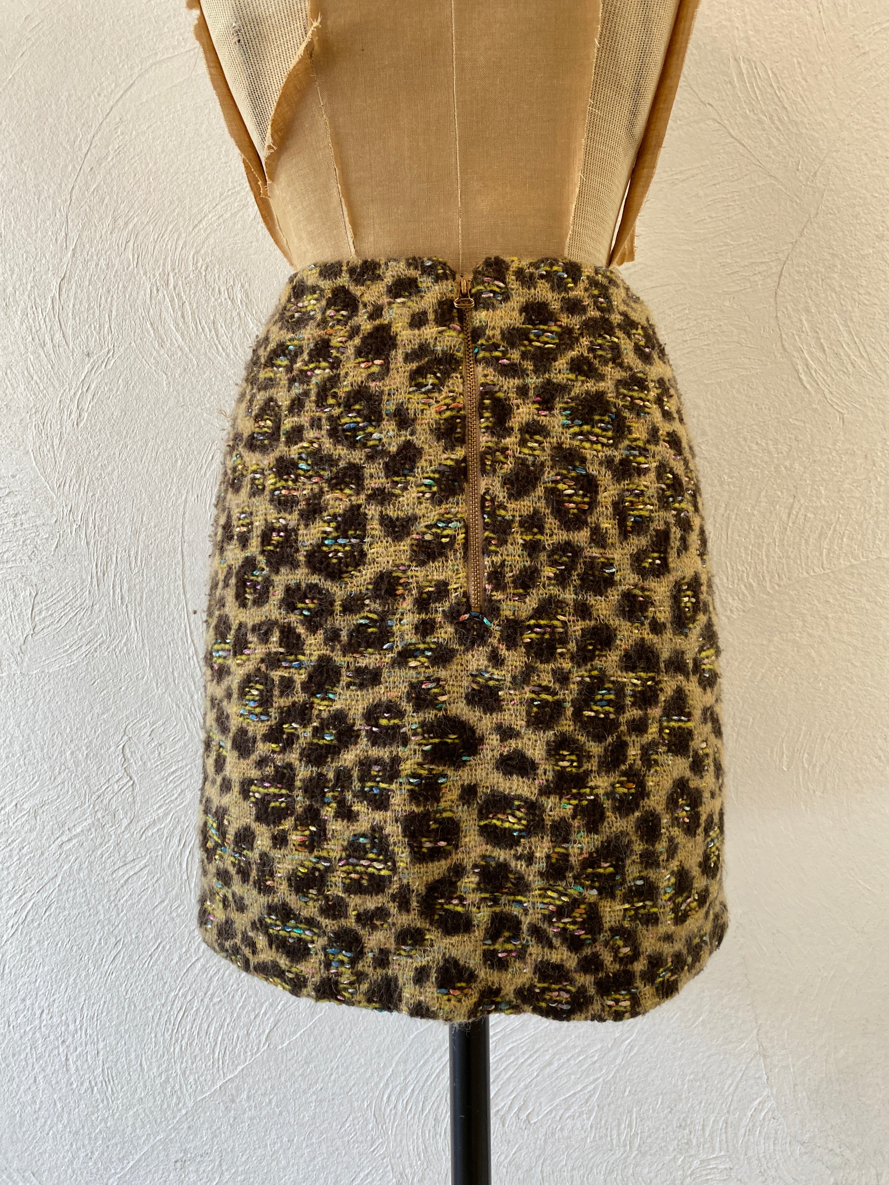 leopard knit skirt