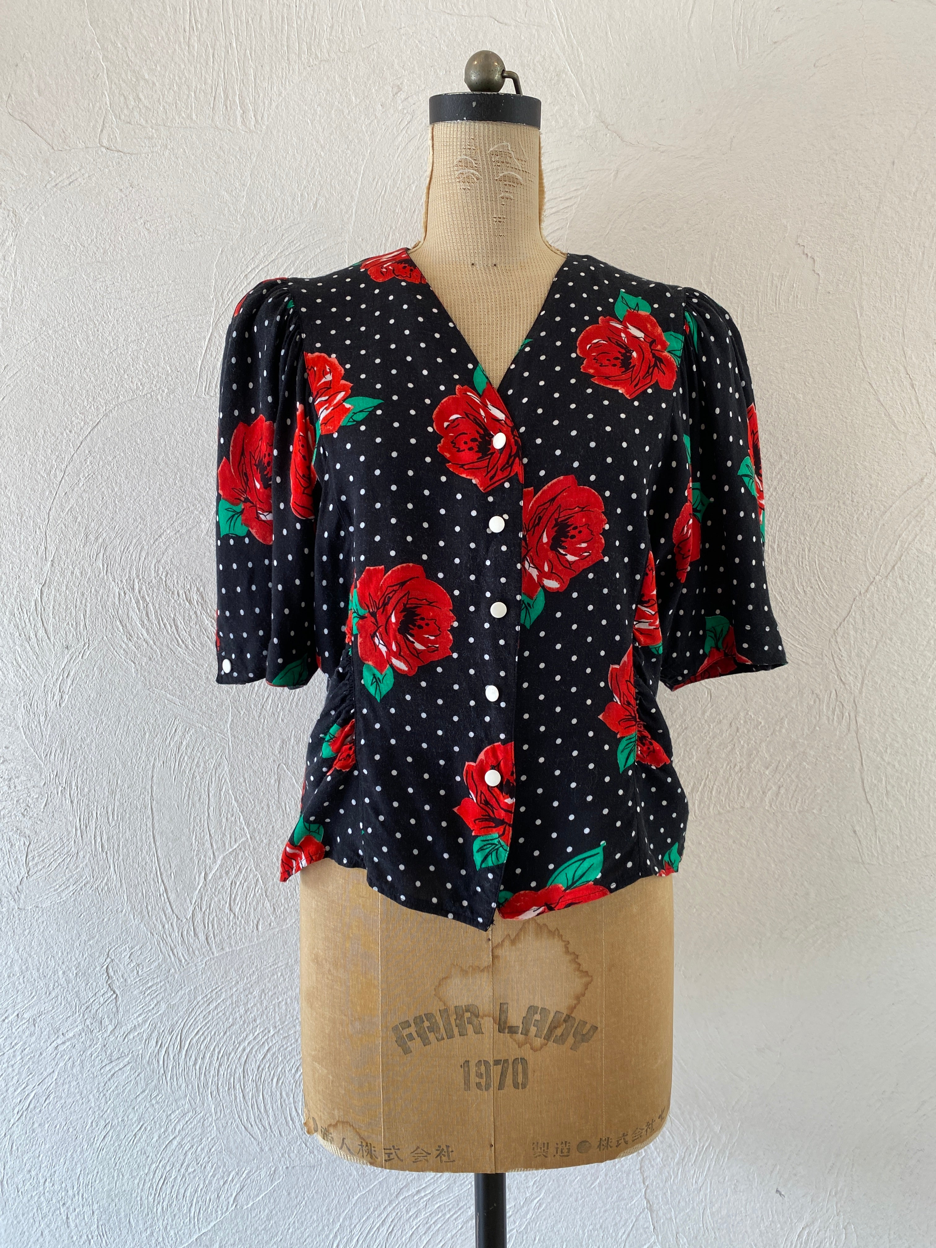 flower&dot blouse