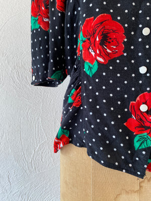 flower&dot blouse