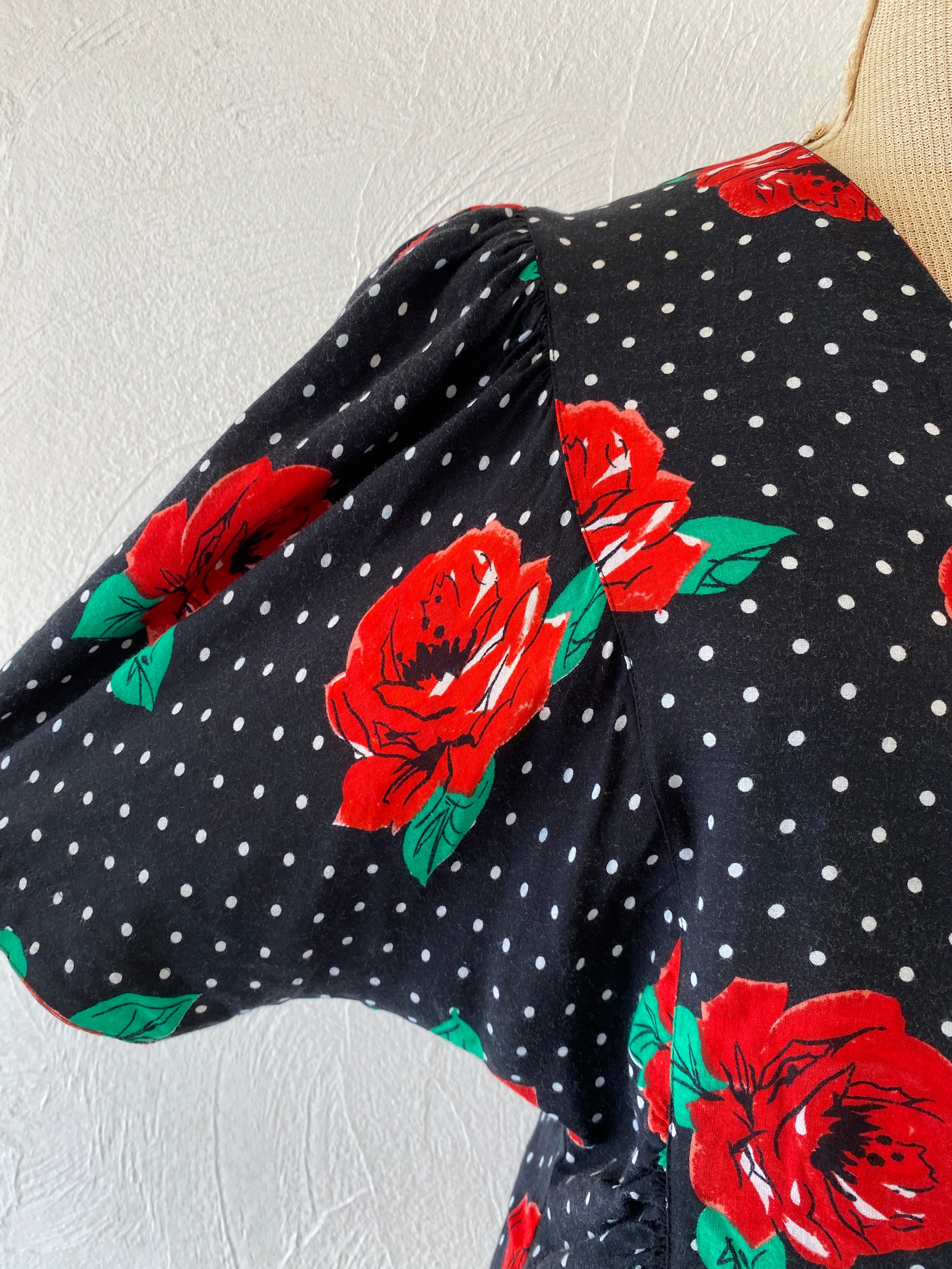 flower&dot blouse