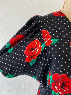 flower&dot blouse