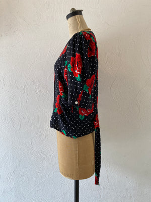flower&dot blouse