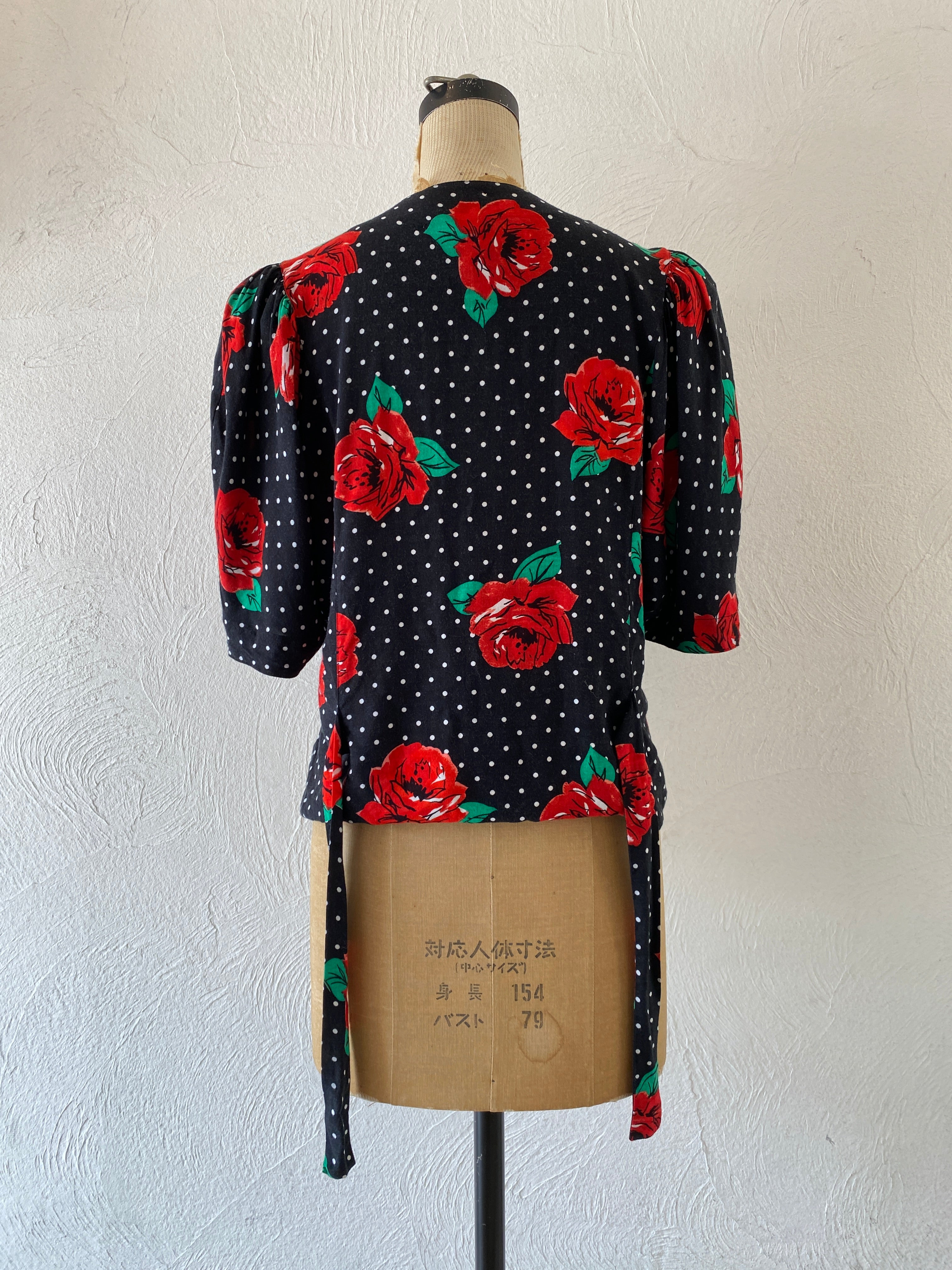 flower&dot blouse