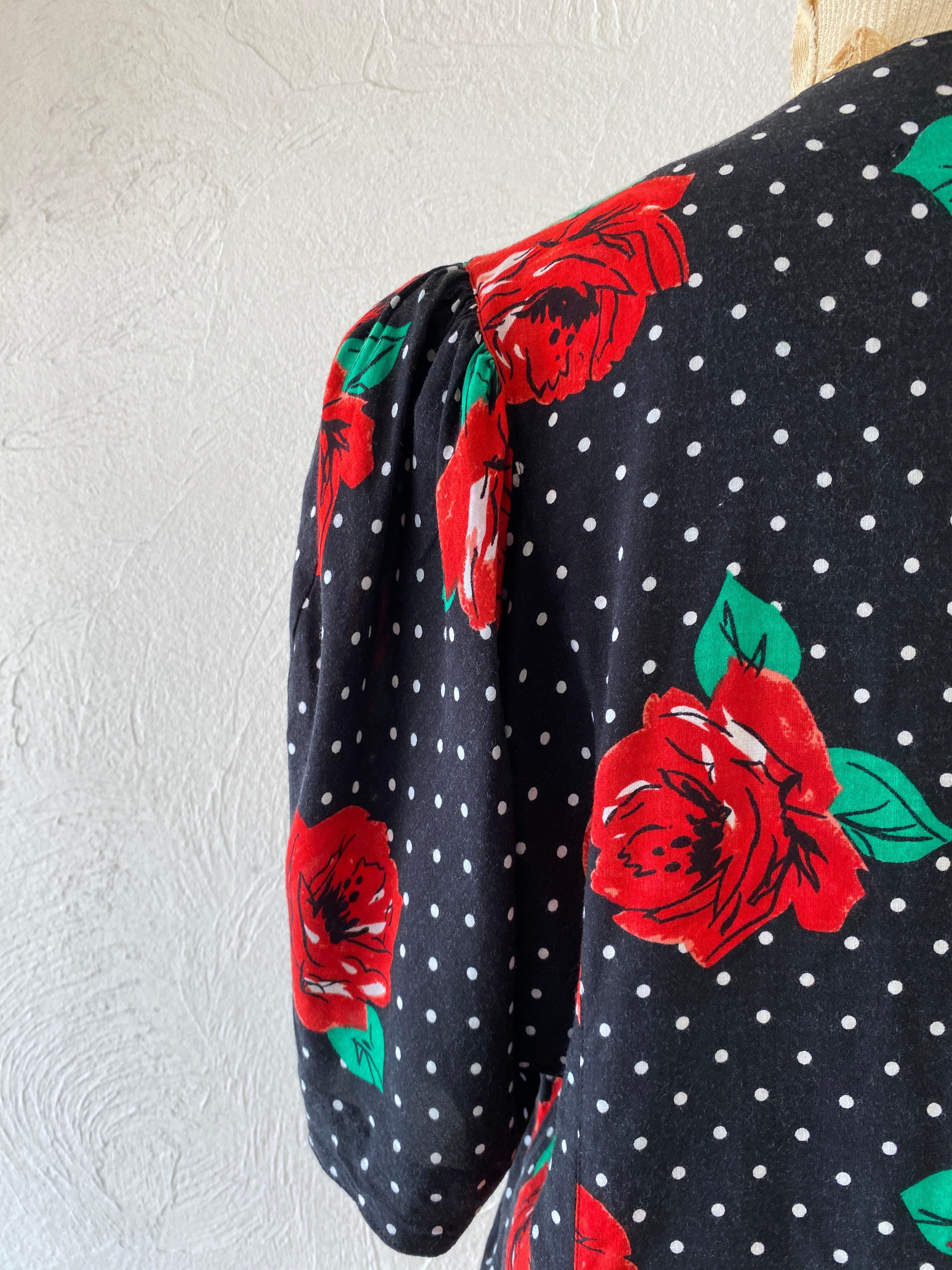 flower&dot blouse