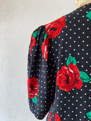 flower&dot blouse