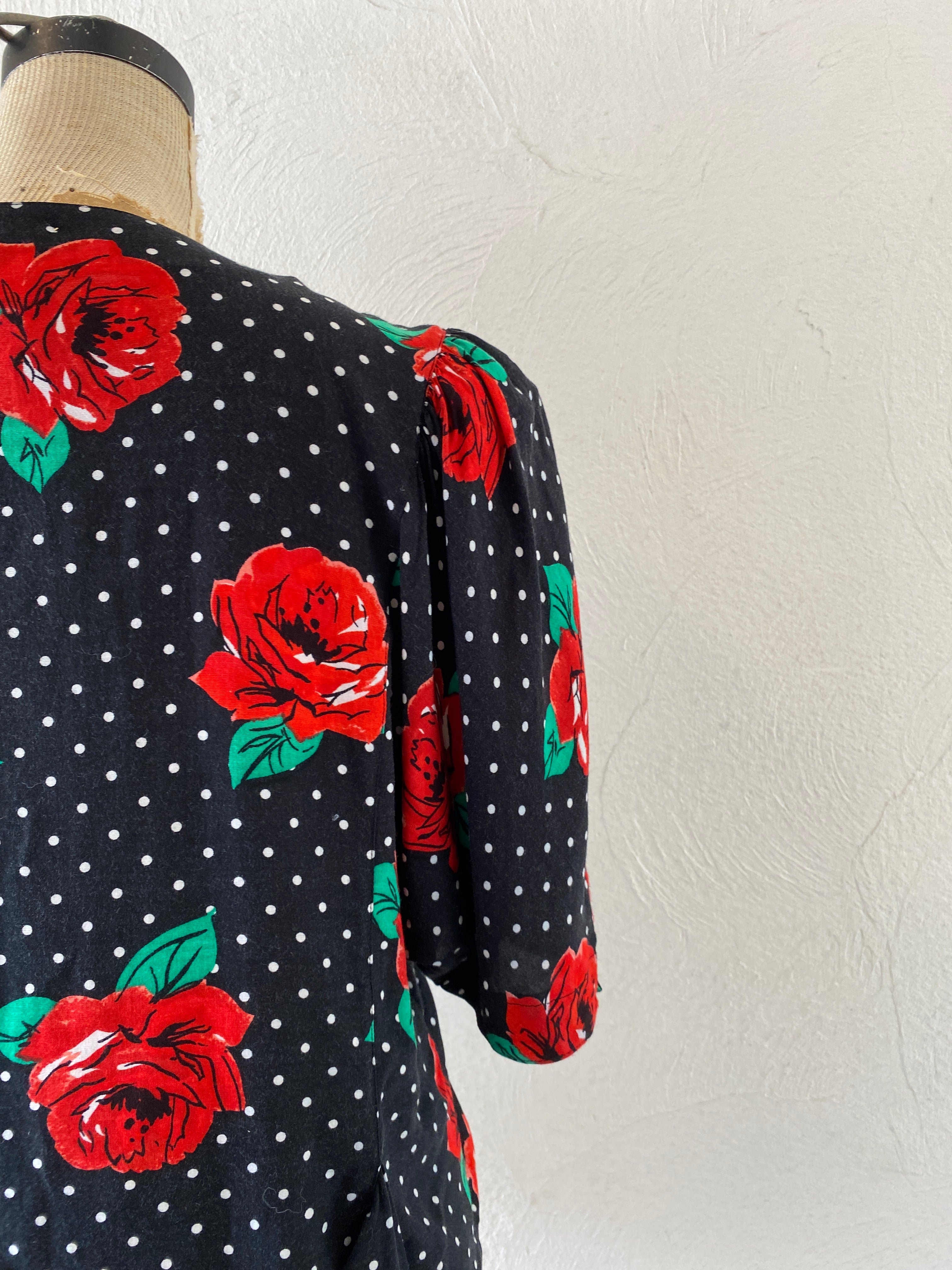 flower&dot blouse
