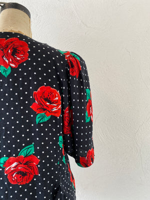 flower&dot blouse