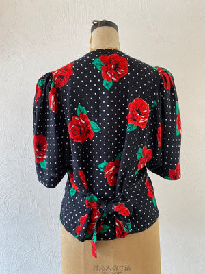 flower&dot blouse