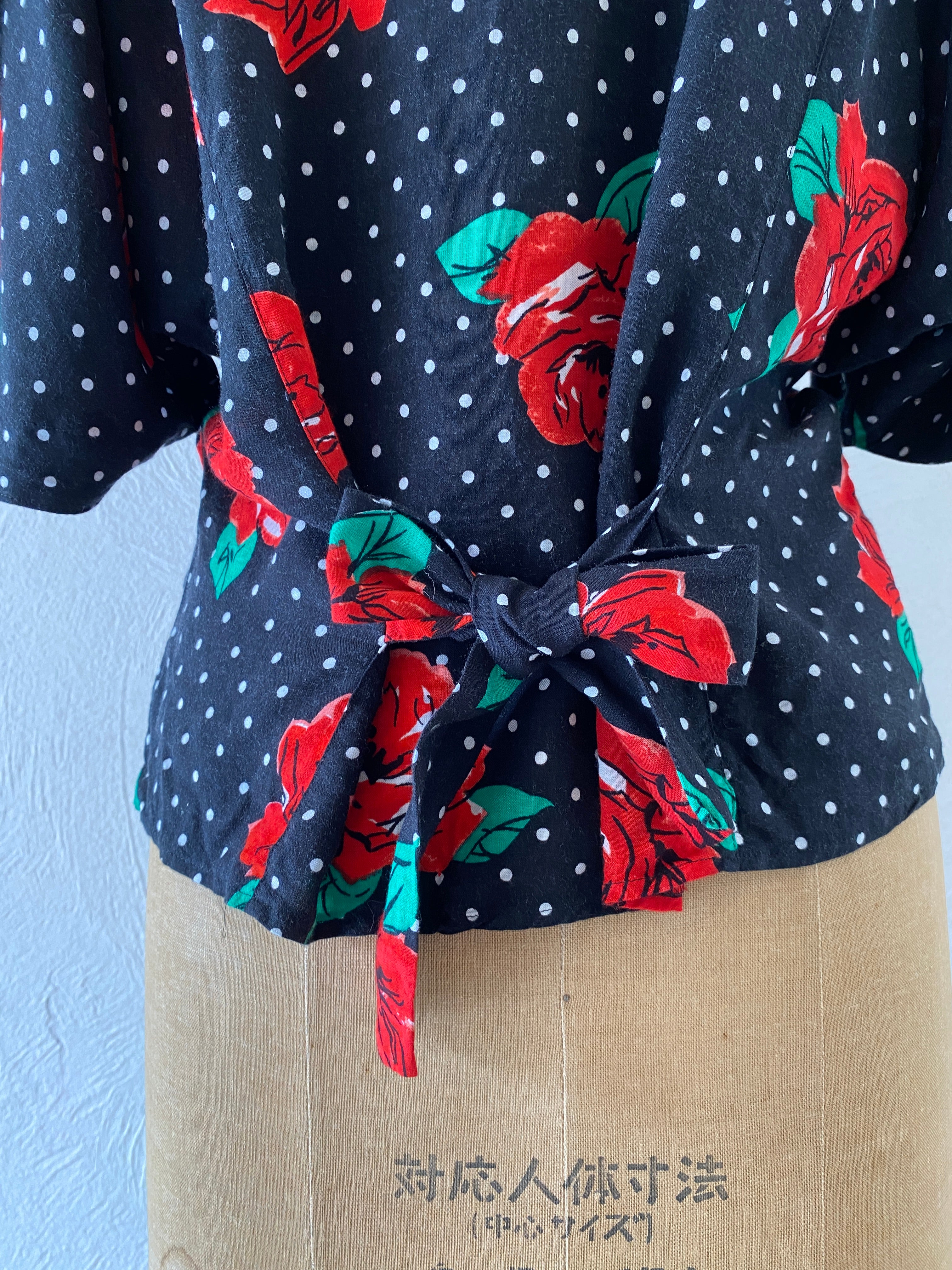 flower&dot blouse
