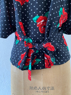flower&dot blouse