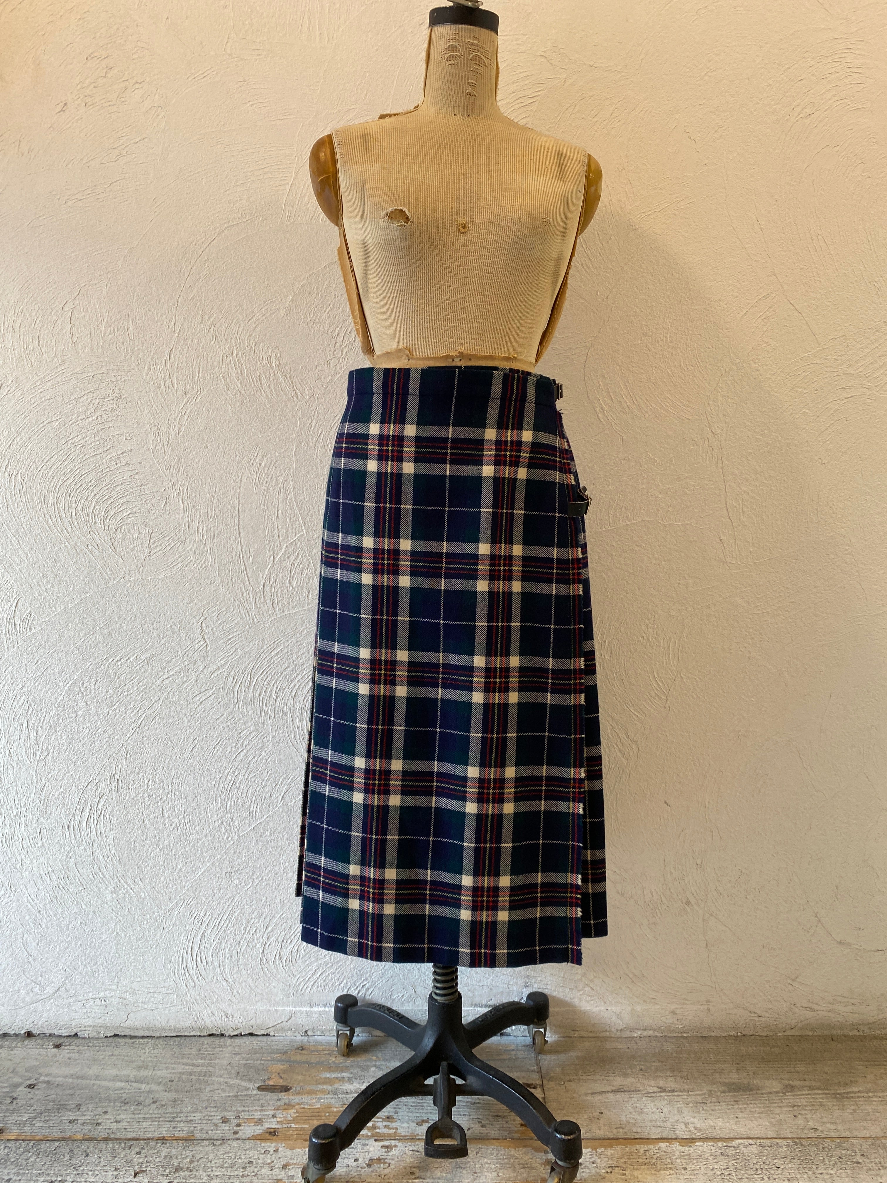 check pleats wrap skirt – VIORET