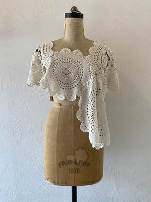 vintage cotton motif cape