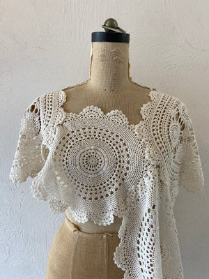 vintage cotton motif cape