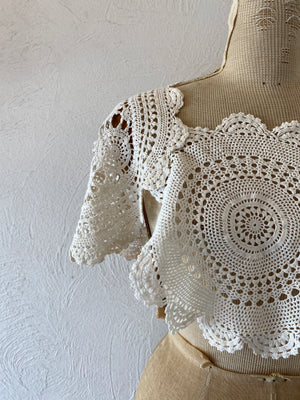 vintage cotton motif cape