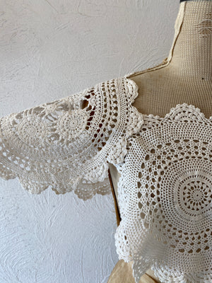 vintage cotton motif cape