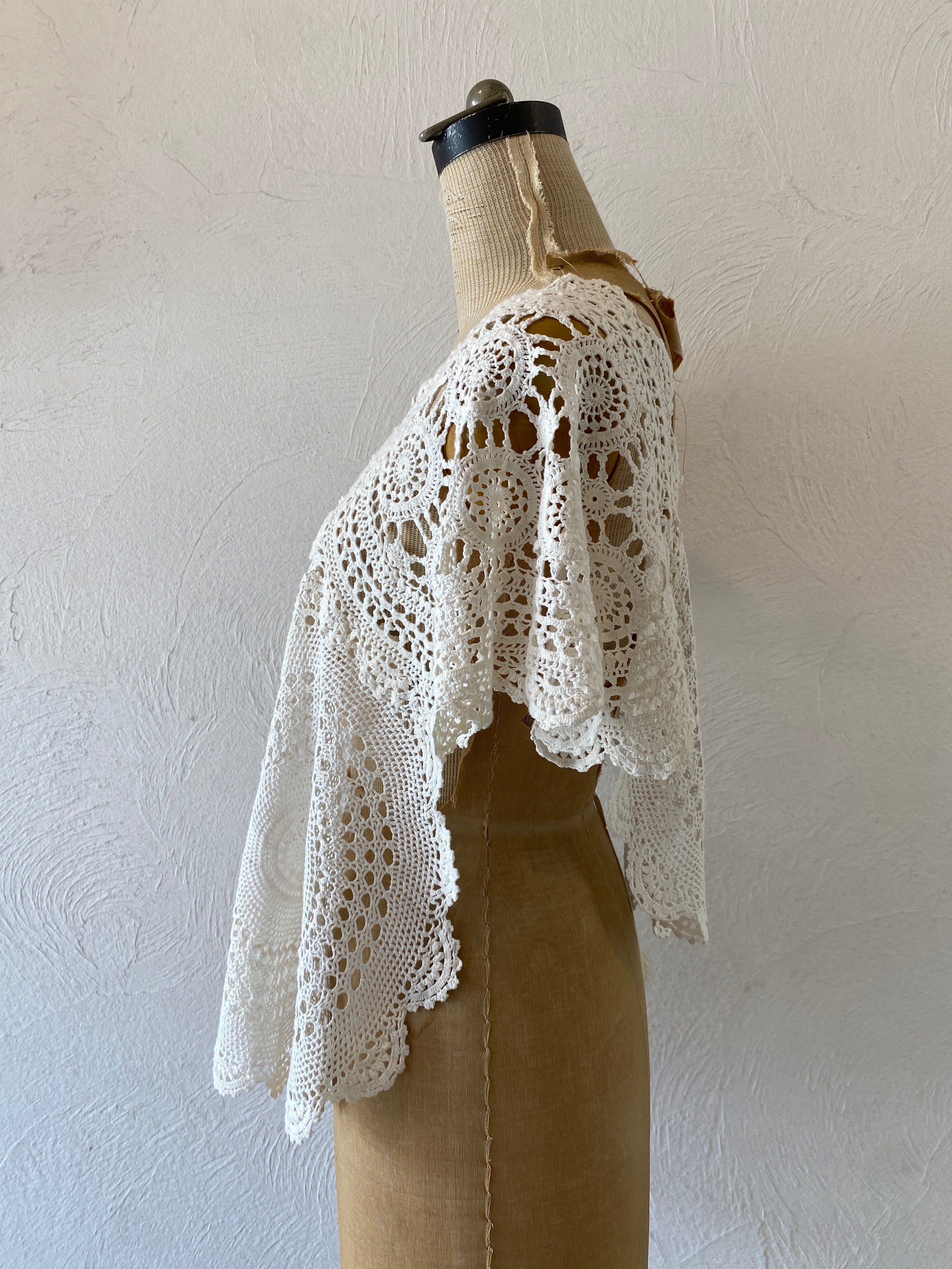 vintage cotton motif cape