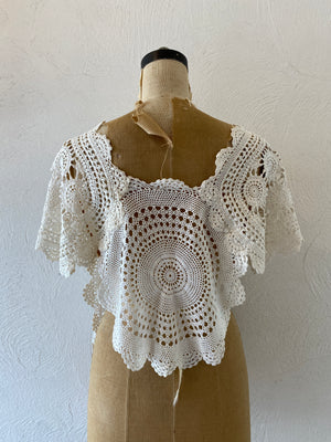 vintage cotton motif cape