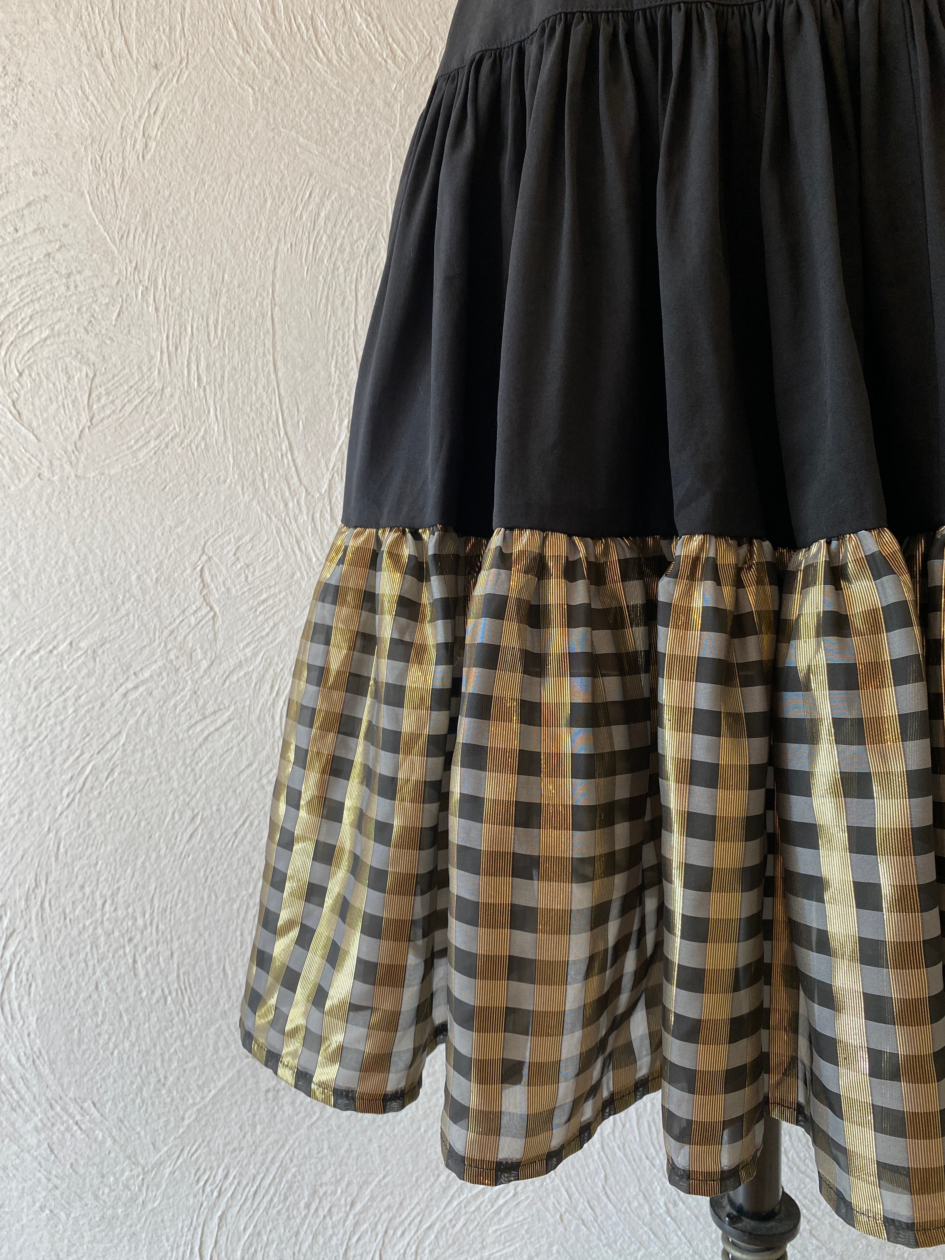 gold gingham skirt
