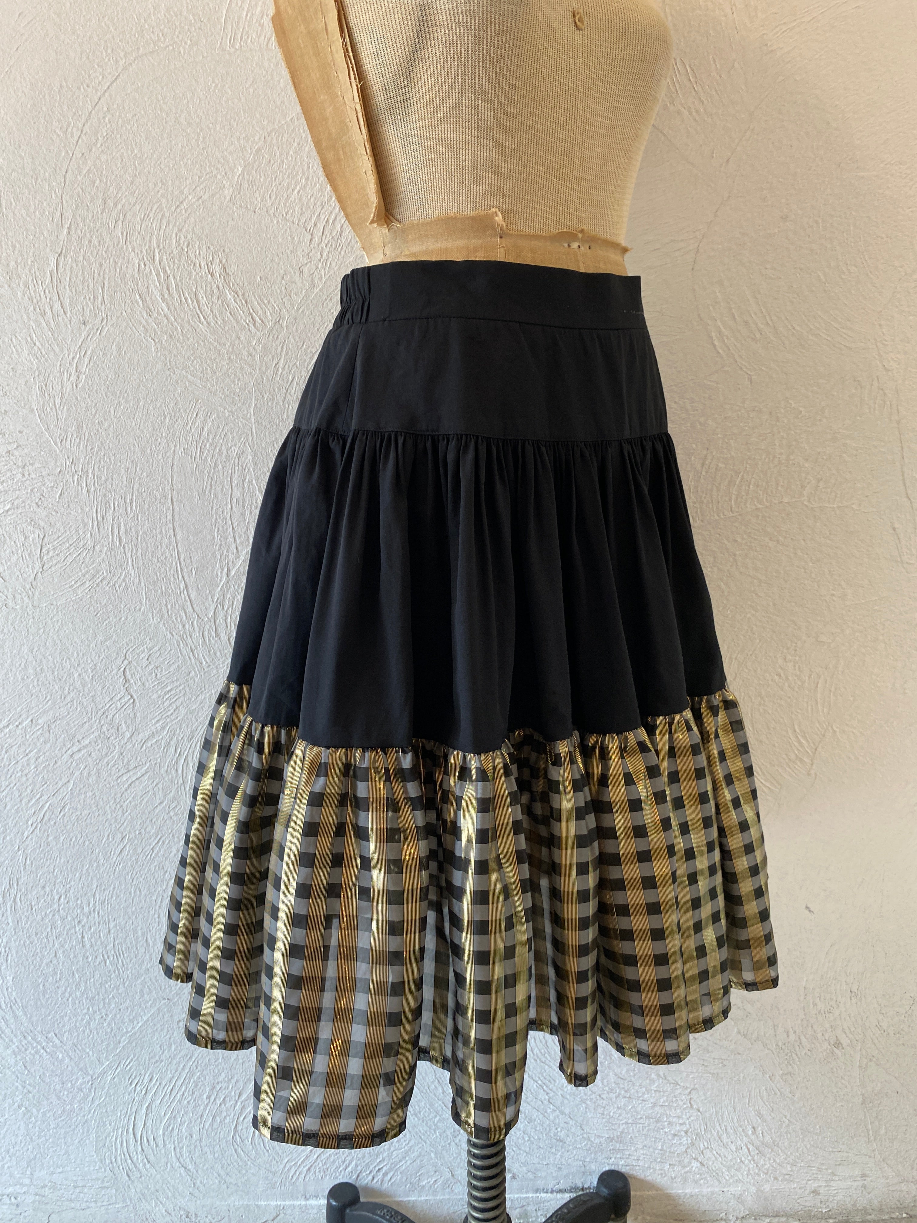 gold gingham skirt