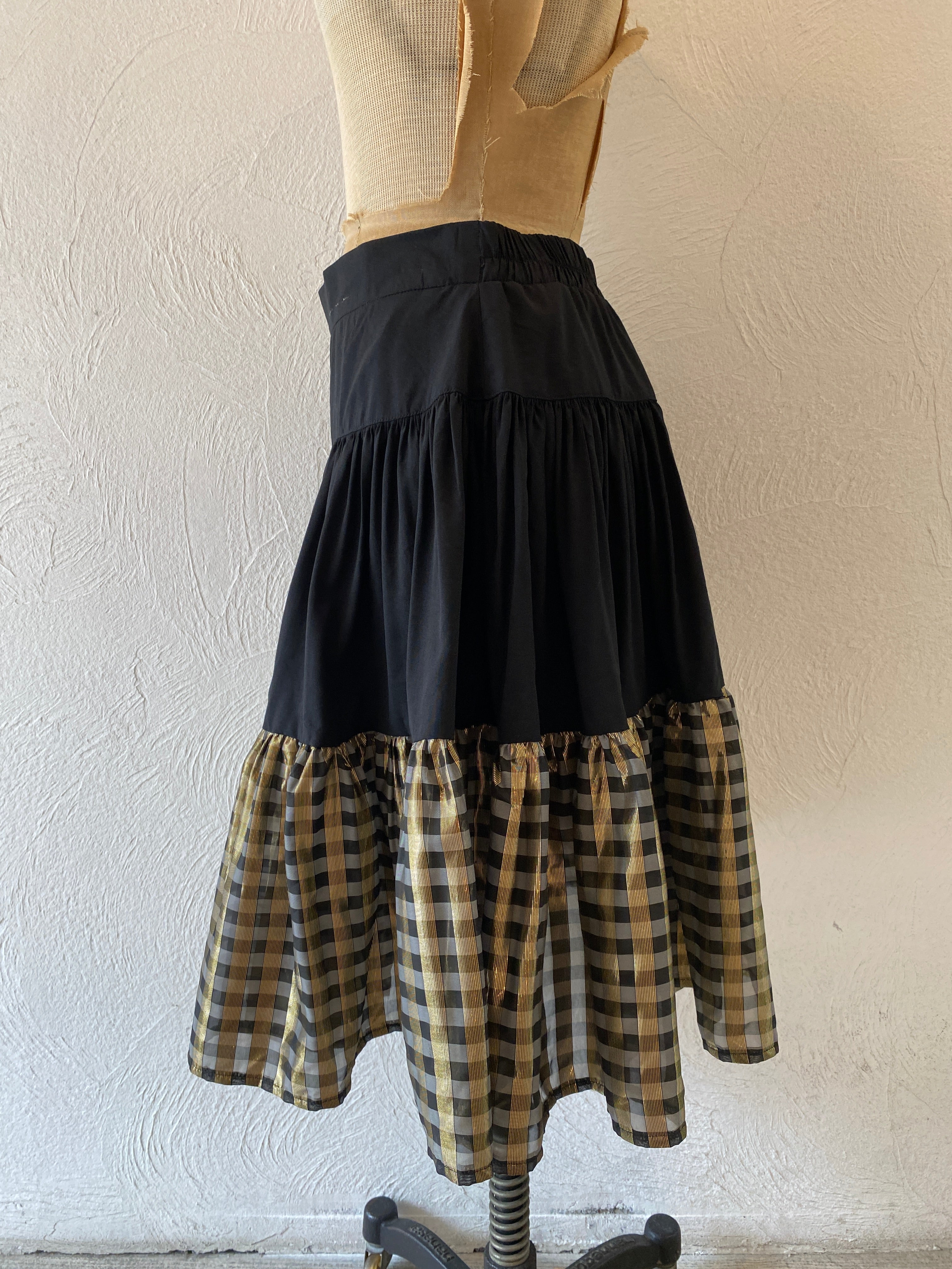 gold gingham skirt