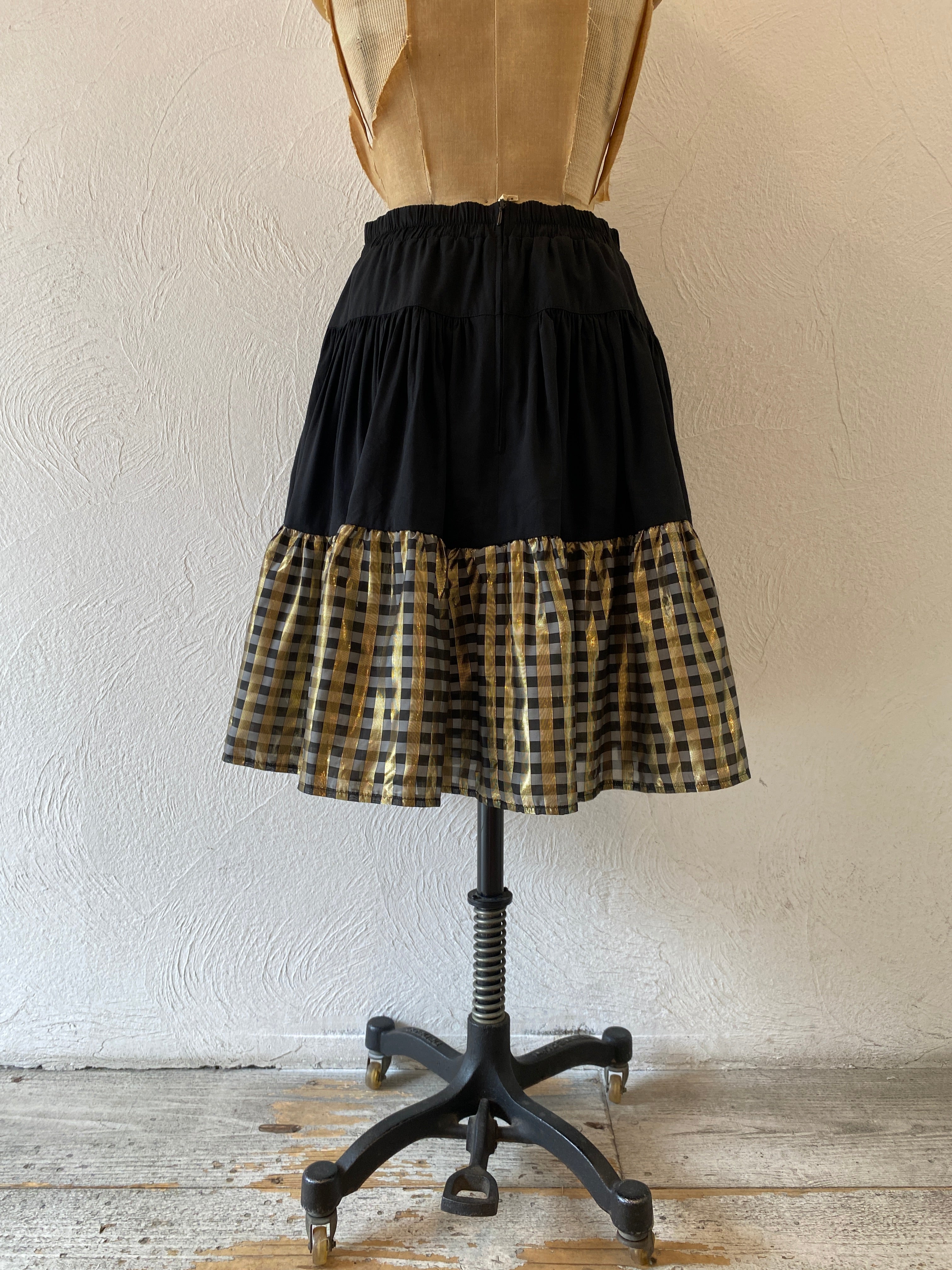 gold gingham skirt