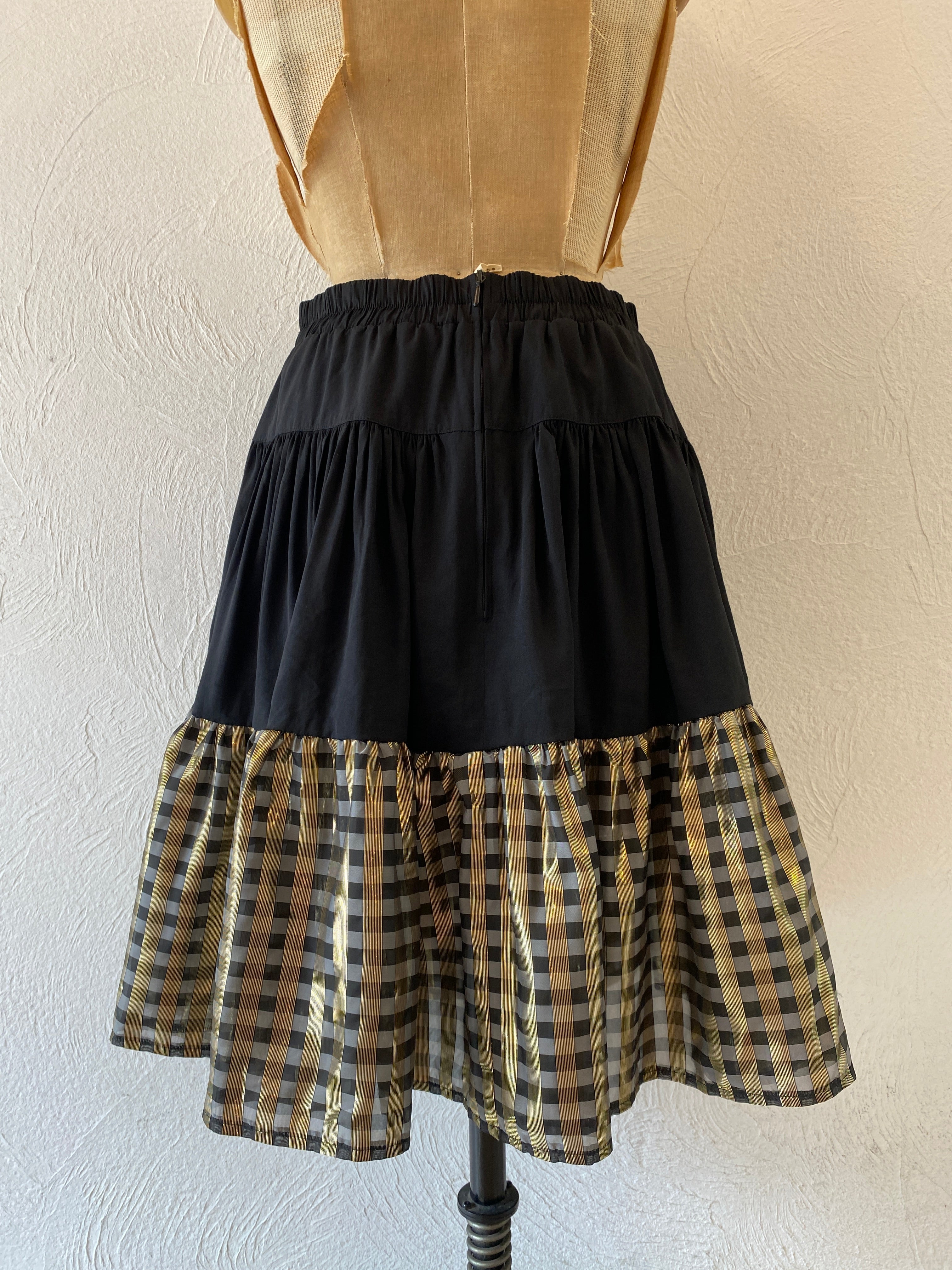 gold gingham skirt