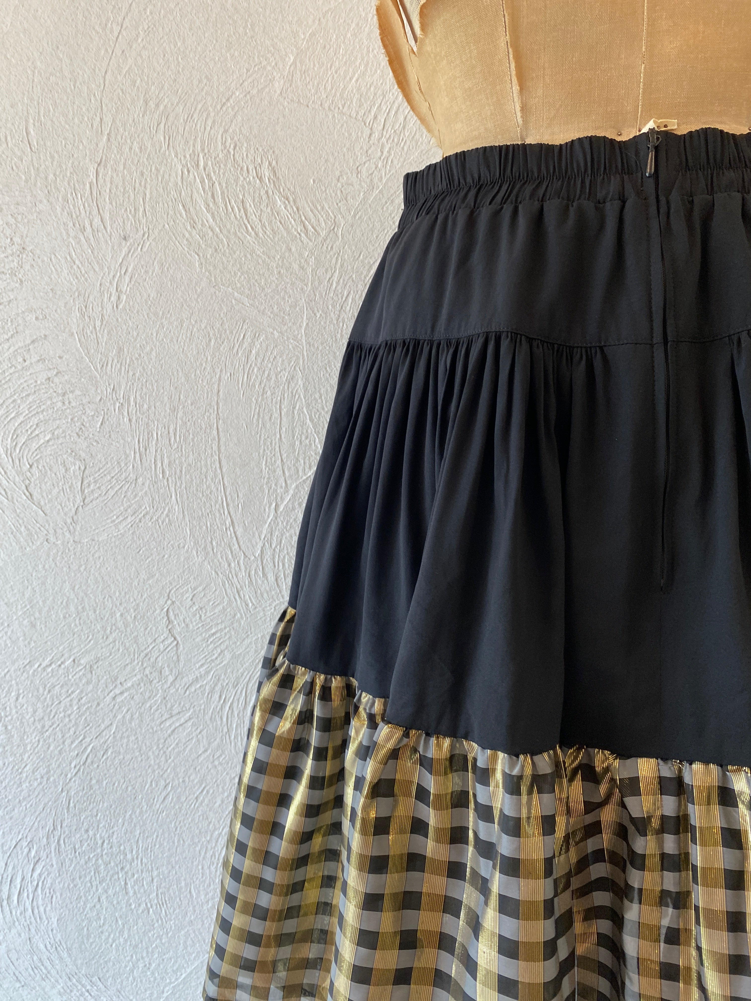 gold gingham skirt