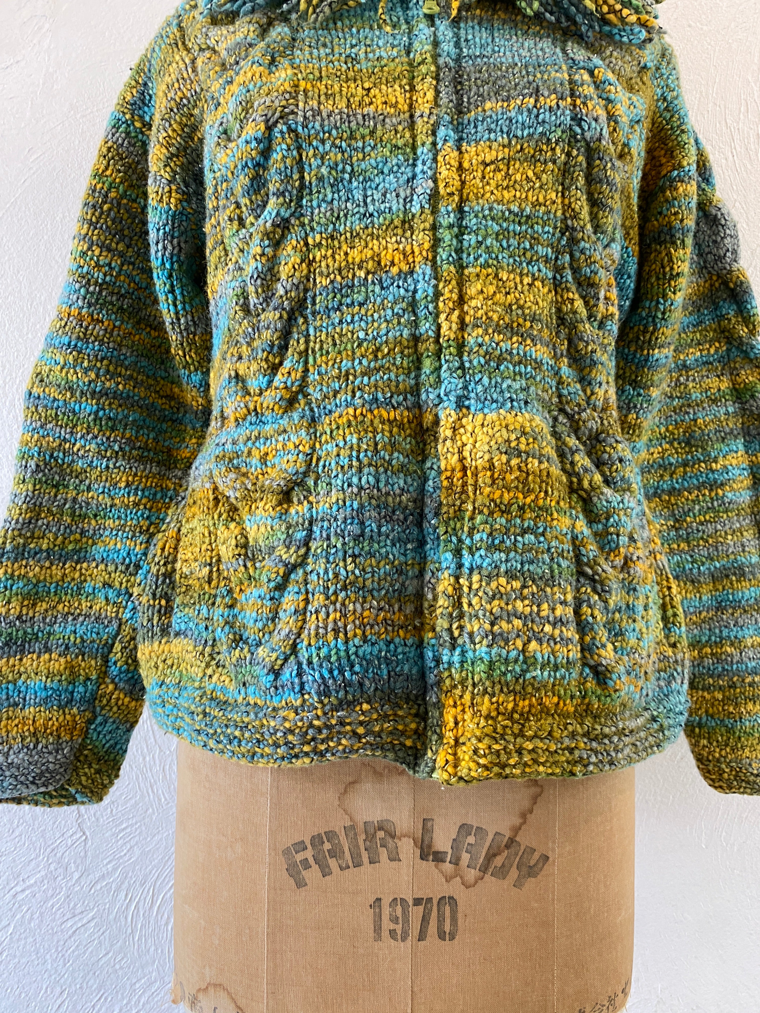 fringe collar knit blouson