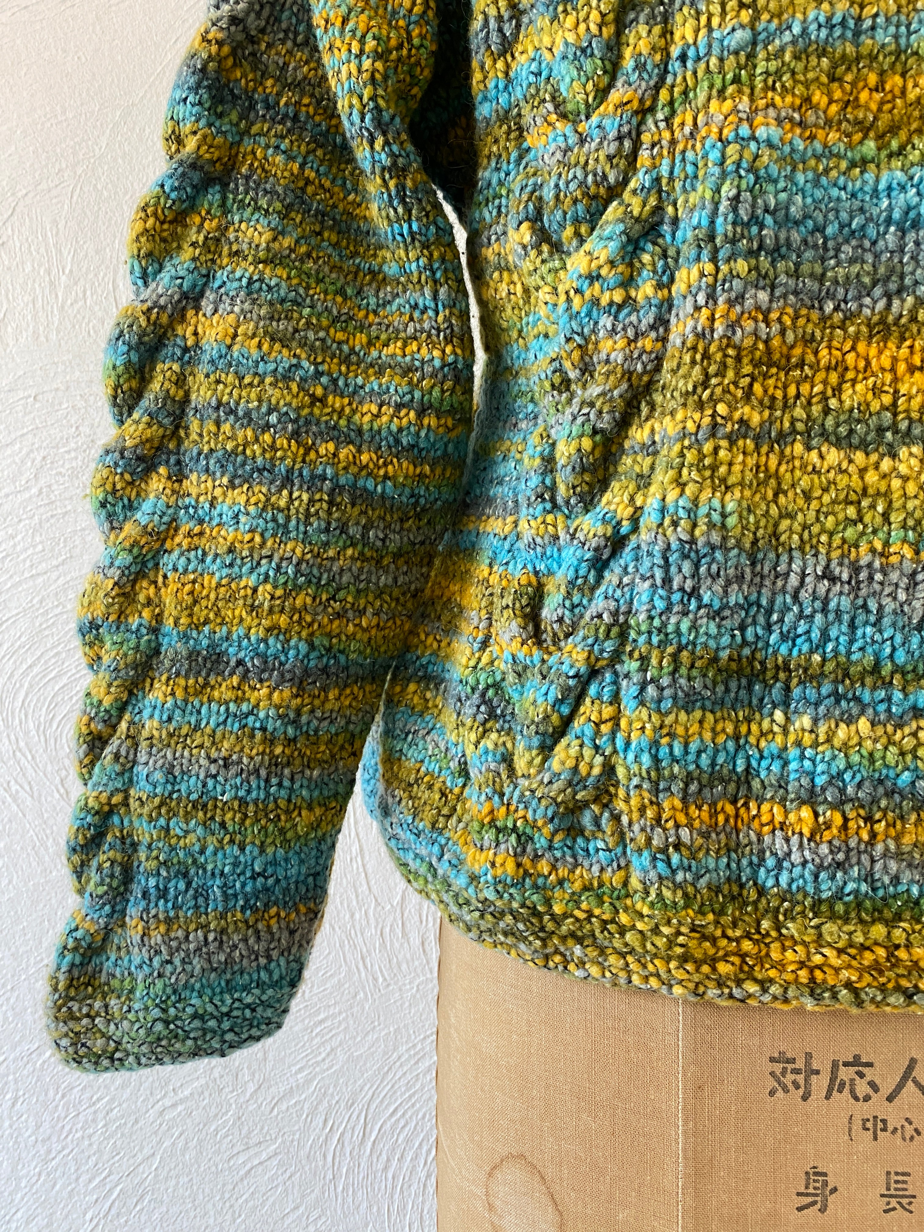 fringe collar knit blouson