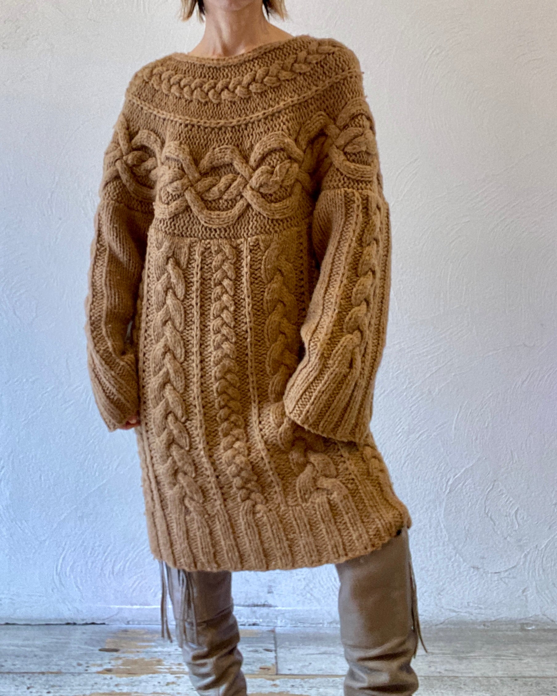 aran knit dress