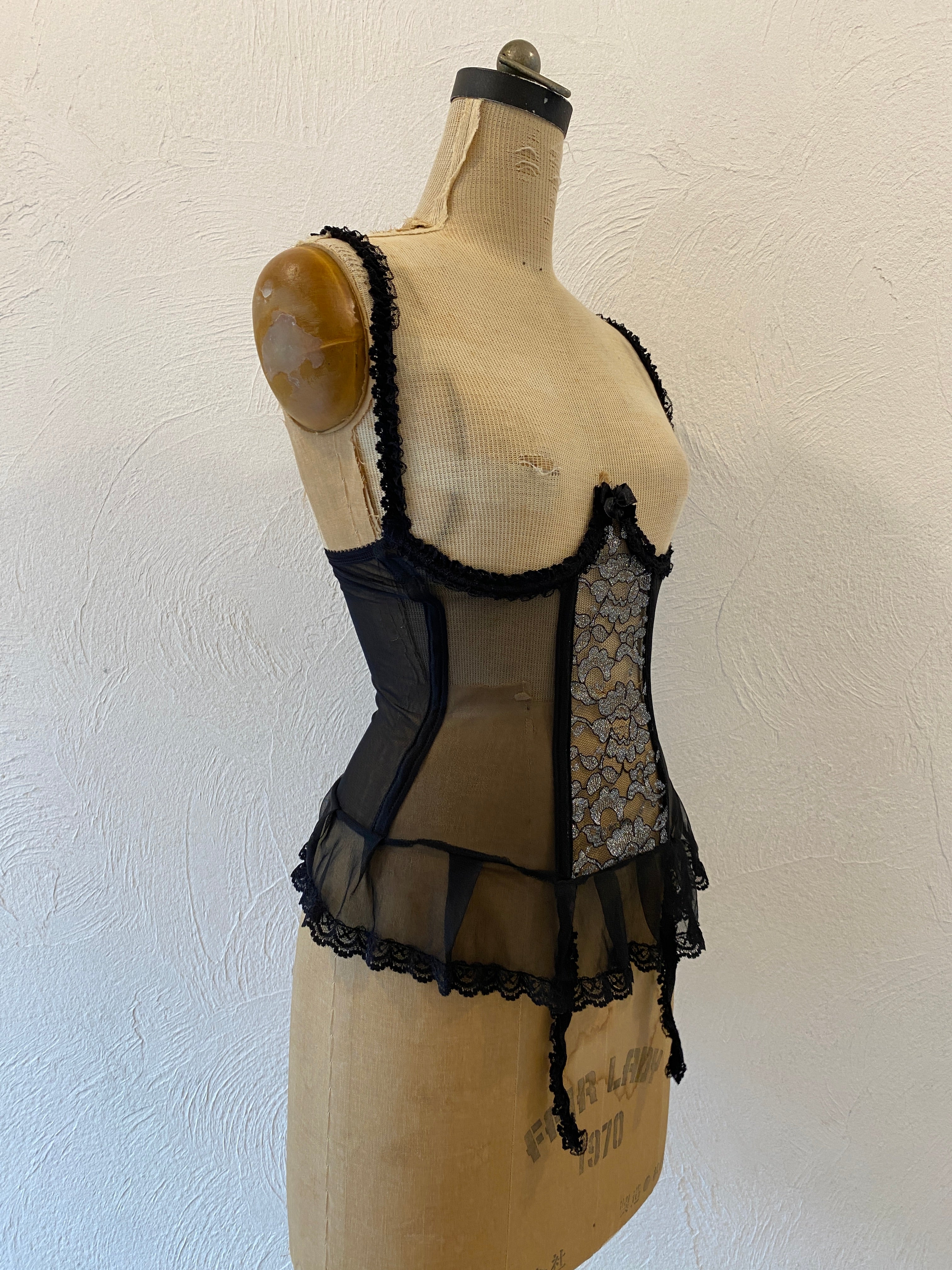 garter mesh corset