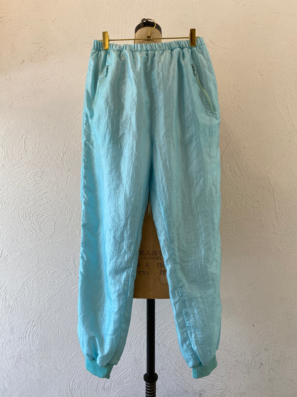 blue nylon pants